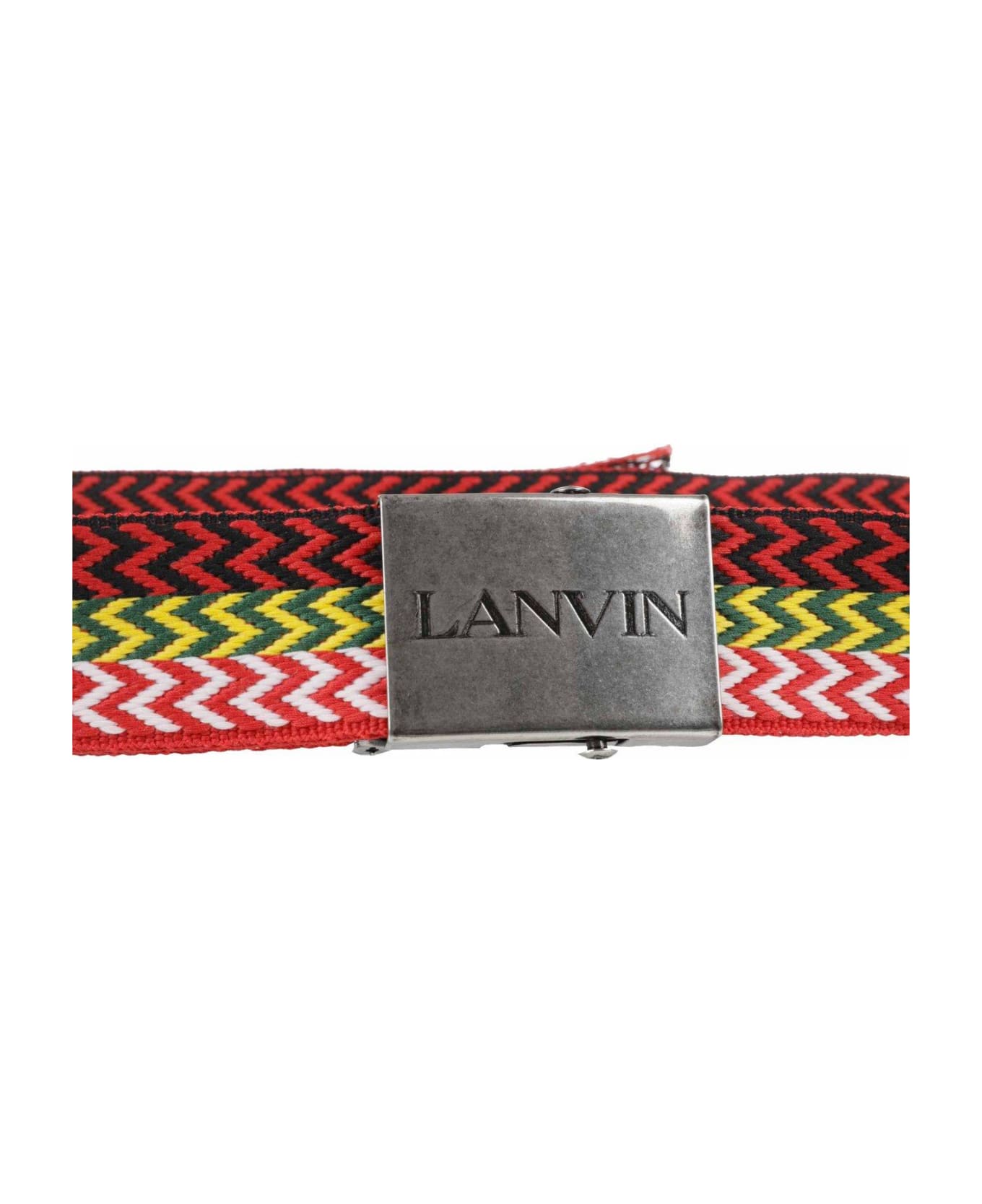 Lanvin Striped Buckle Belt - BLACK MULTI