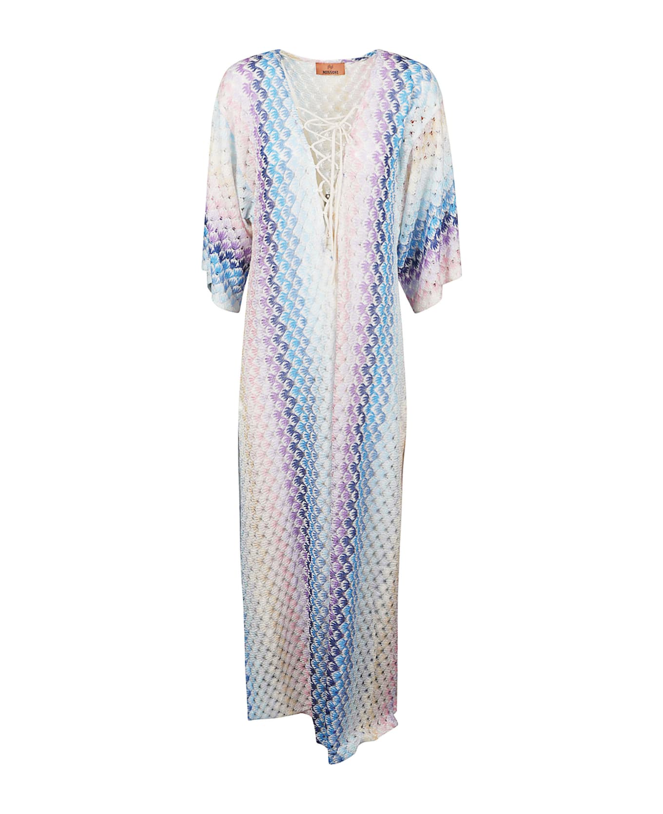 Missoni Lace-up Front Pattern Printed Long Dress - Degrade