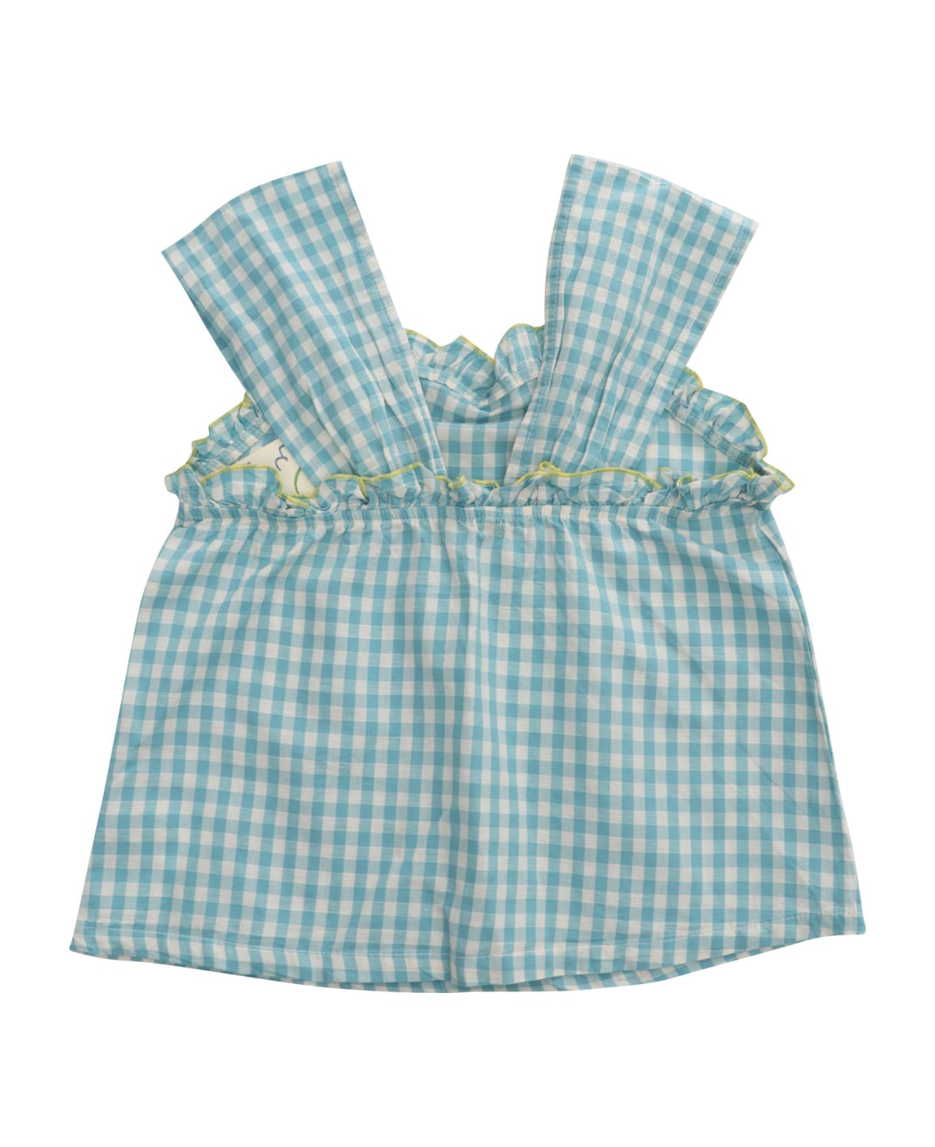 Bobo Choses Checked Patterned Top - LIGHT BLUE