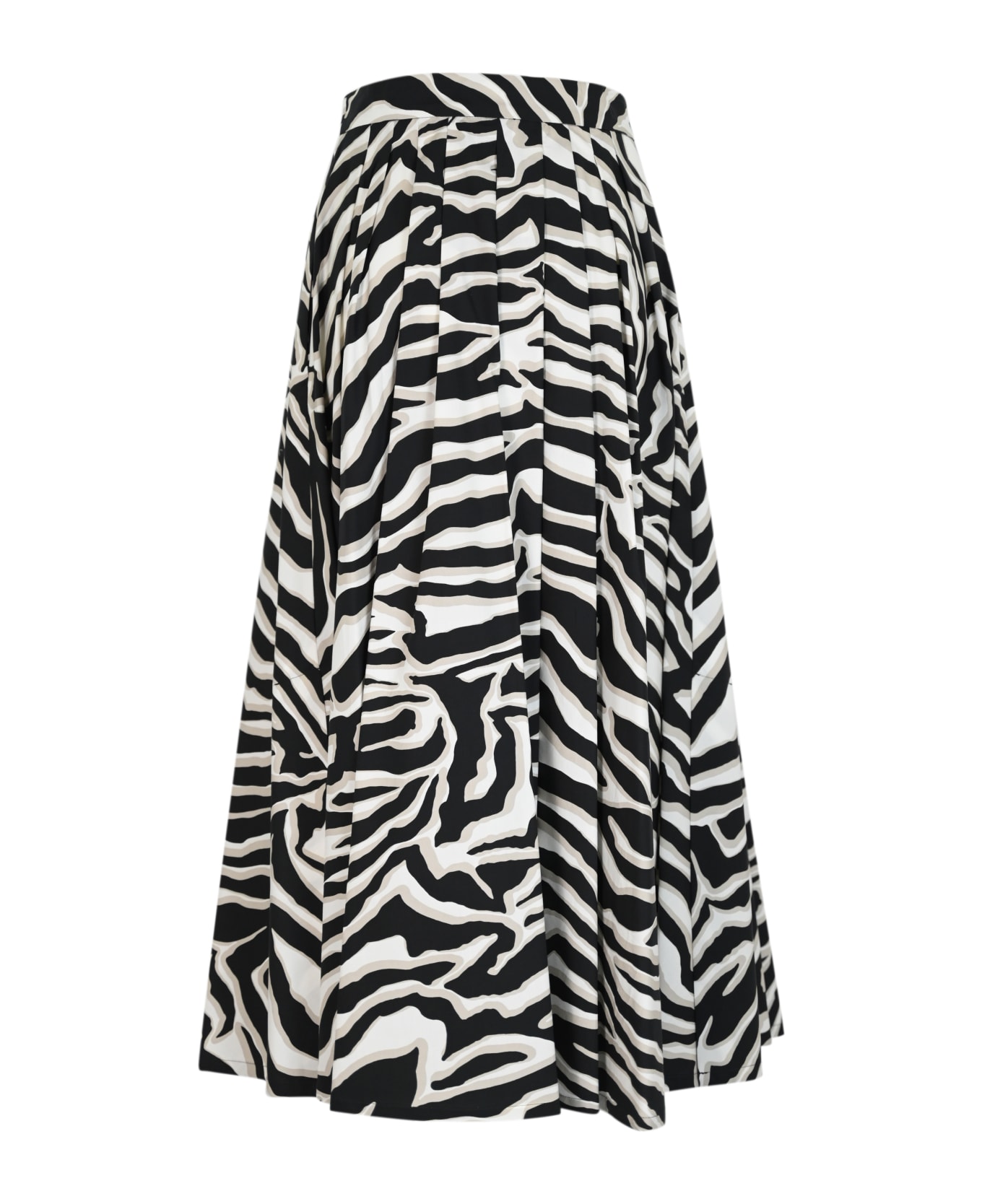 Max Mara Studio Zebra-print 'nichols' Cotton Skirt - Zebra