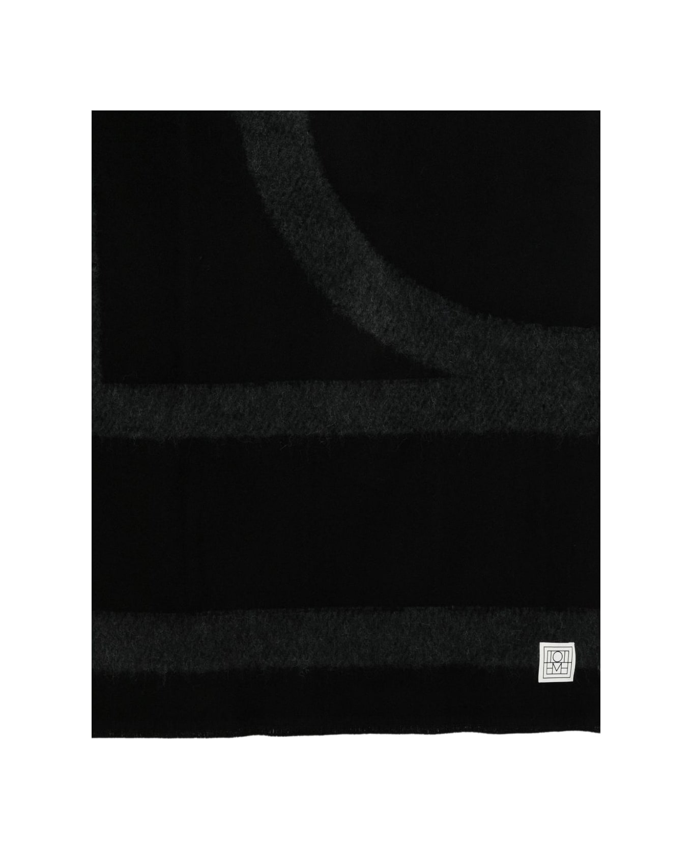 Totême Wool Monogram Scarf - Black
