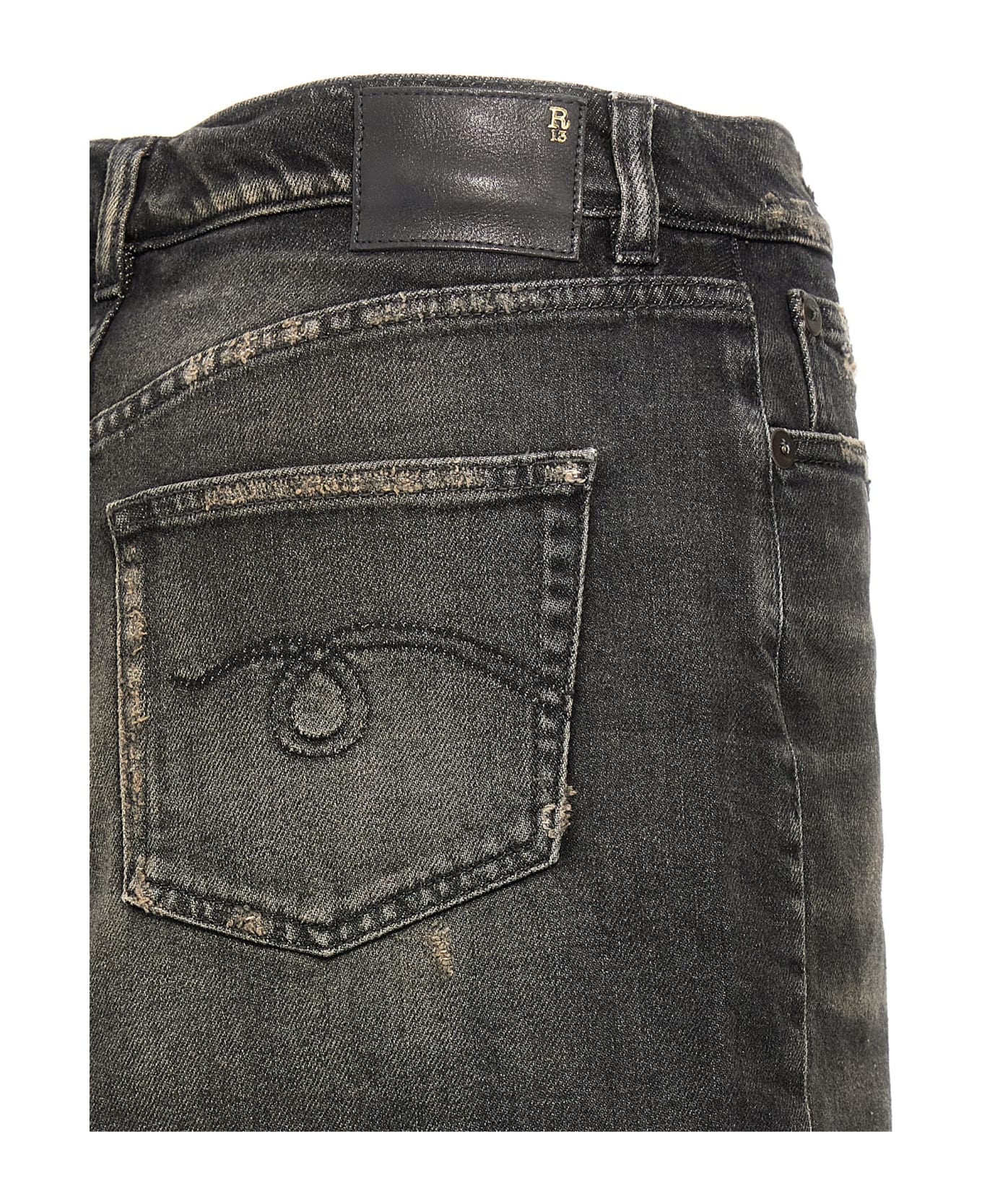 R13 'romeo Double Classic' Jeans - Black  