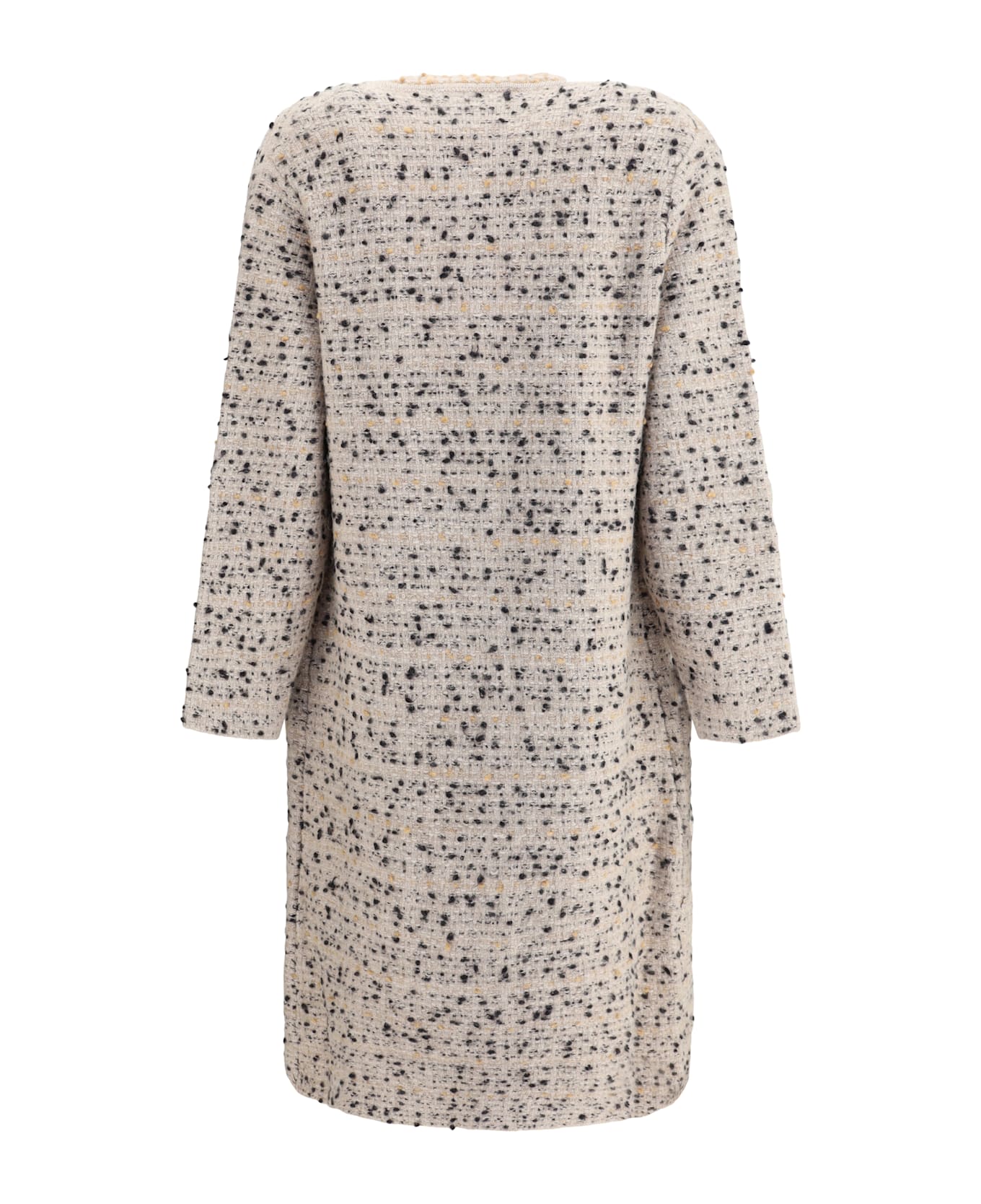 Fabiana Filippi Long Knit Jacket - NEUTRALS