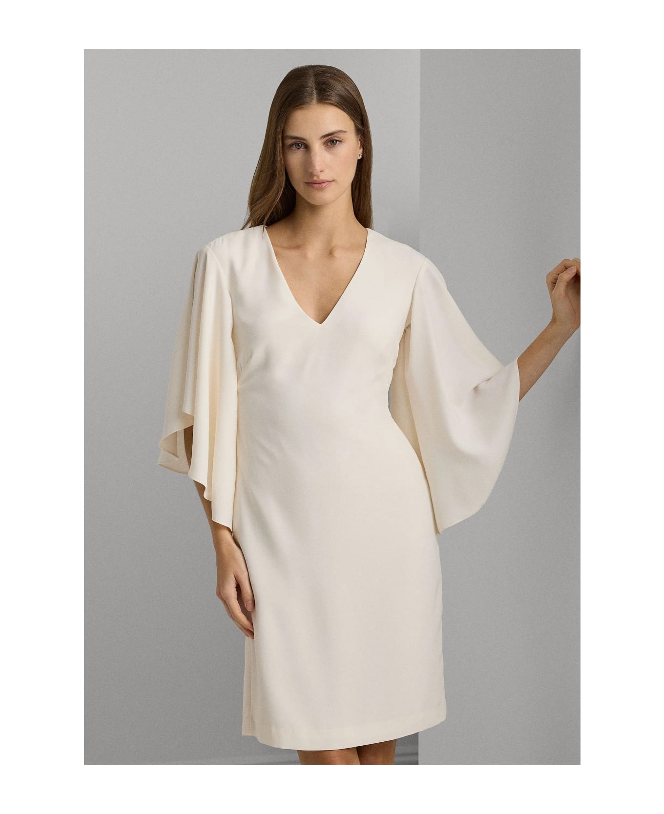 Ralph Lauren Yaira Long Sleeve Cocktail Dress - Mascarpone Cream