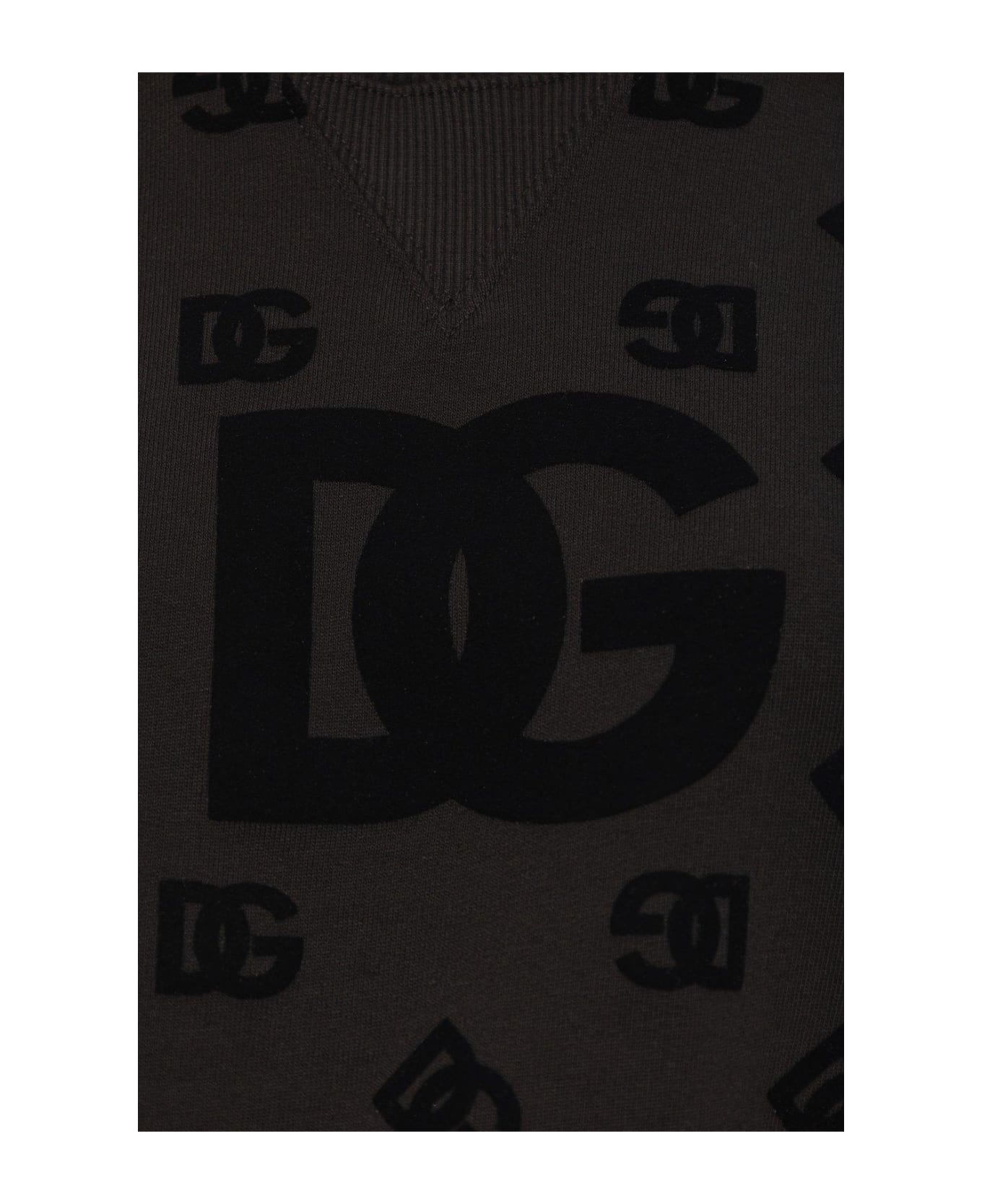 Dolce & Gabbana Dg Logo Flocked Jersey Sweatshirt - Variante Abbinata フリース