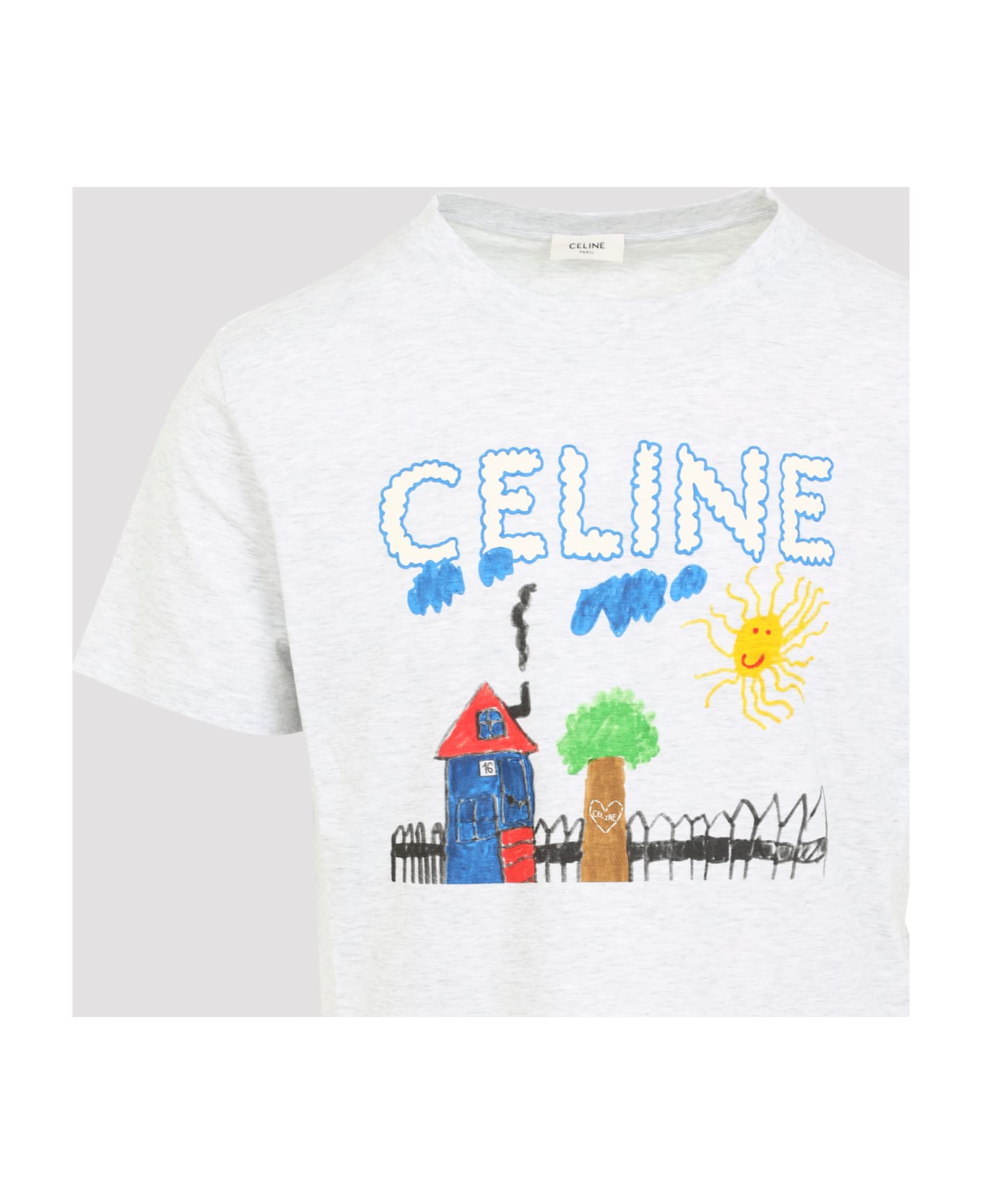 Celine Regular T-shirt - Pale Grey Multico