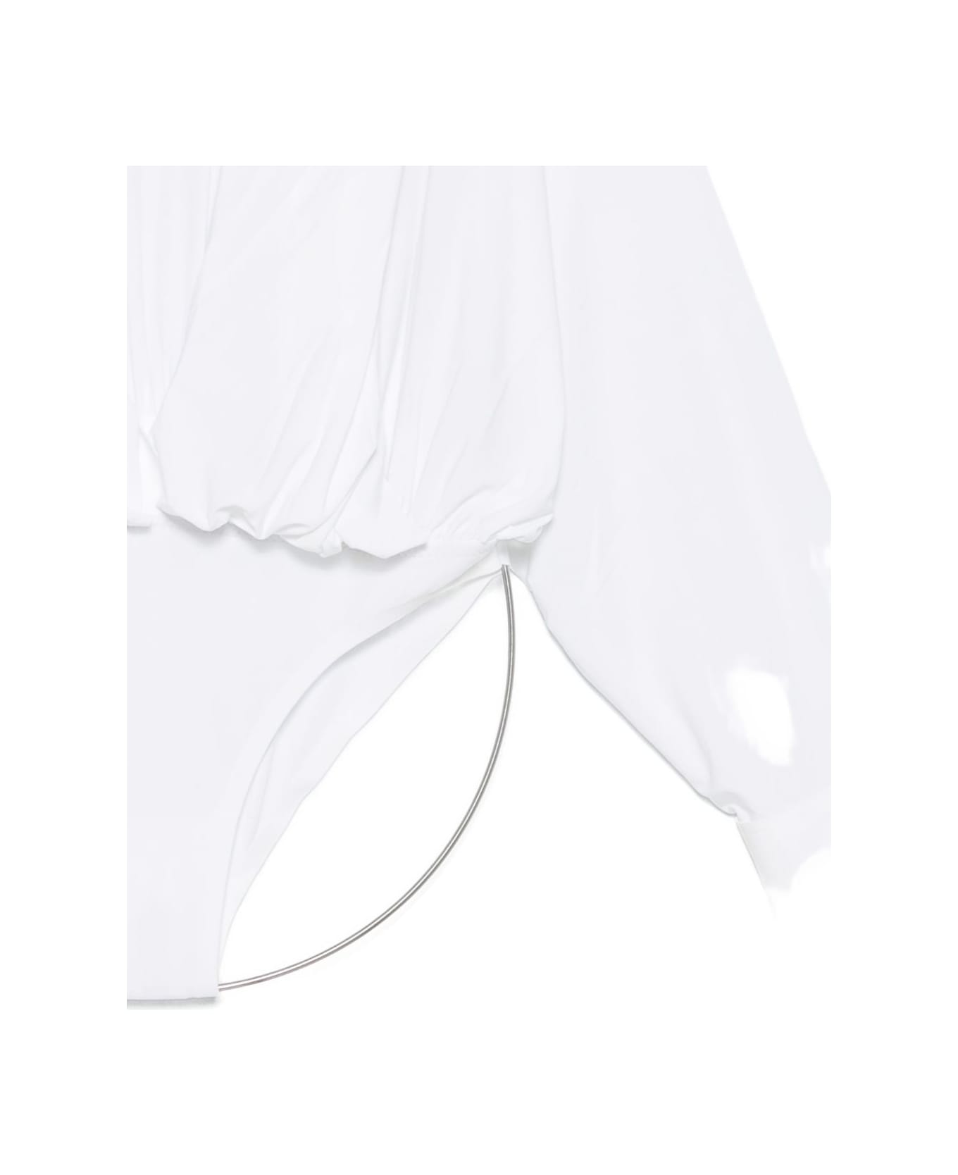 Norma Kamali Oversized Hooded Bodysuit - White