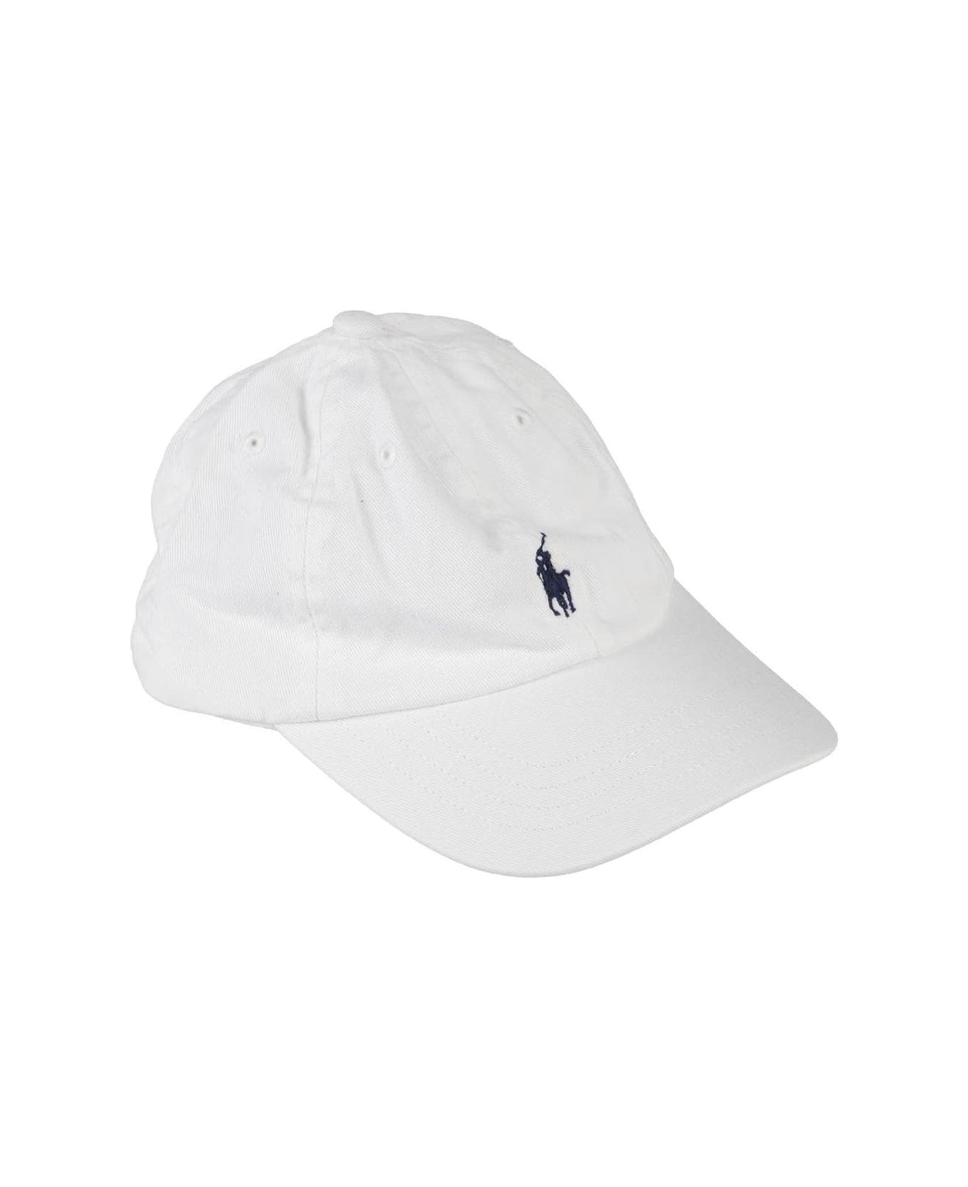 Polo Ralph Lauren Logo Embroidered Baseball Cap - White アクセサリー＆ギフト