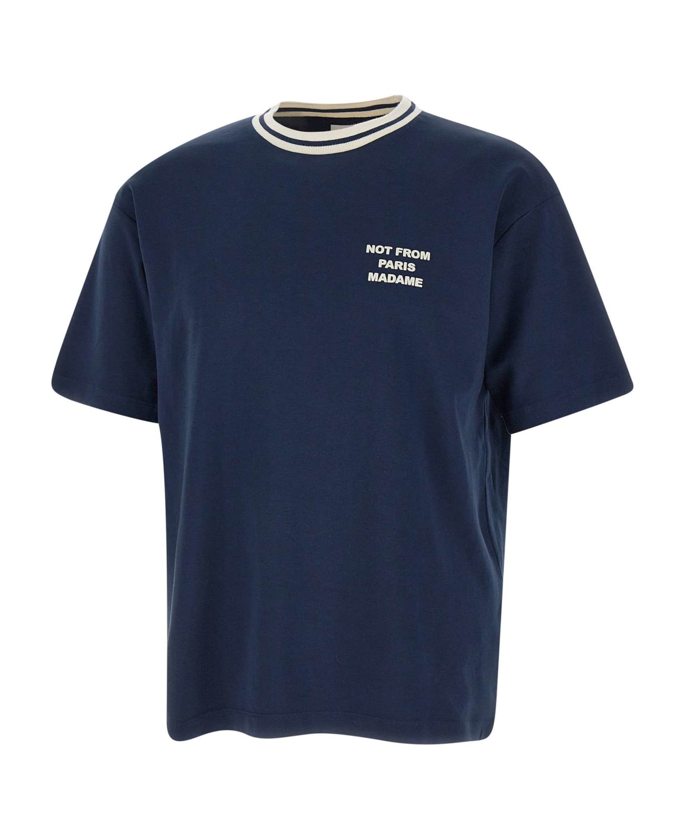 Drôle de Monsieur "le T-shirt Slogan" Cotton T-shirt - BLUE