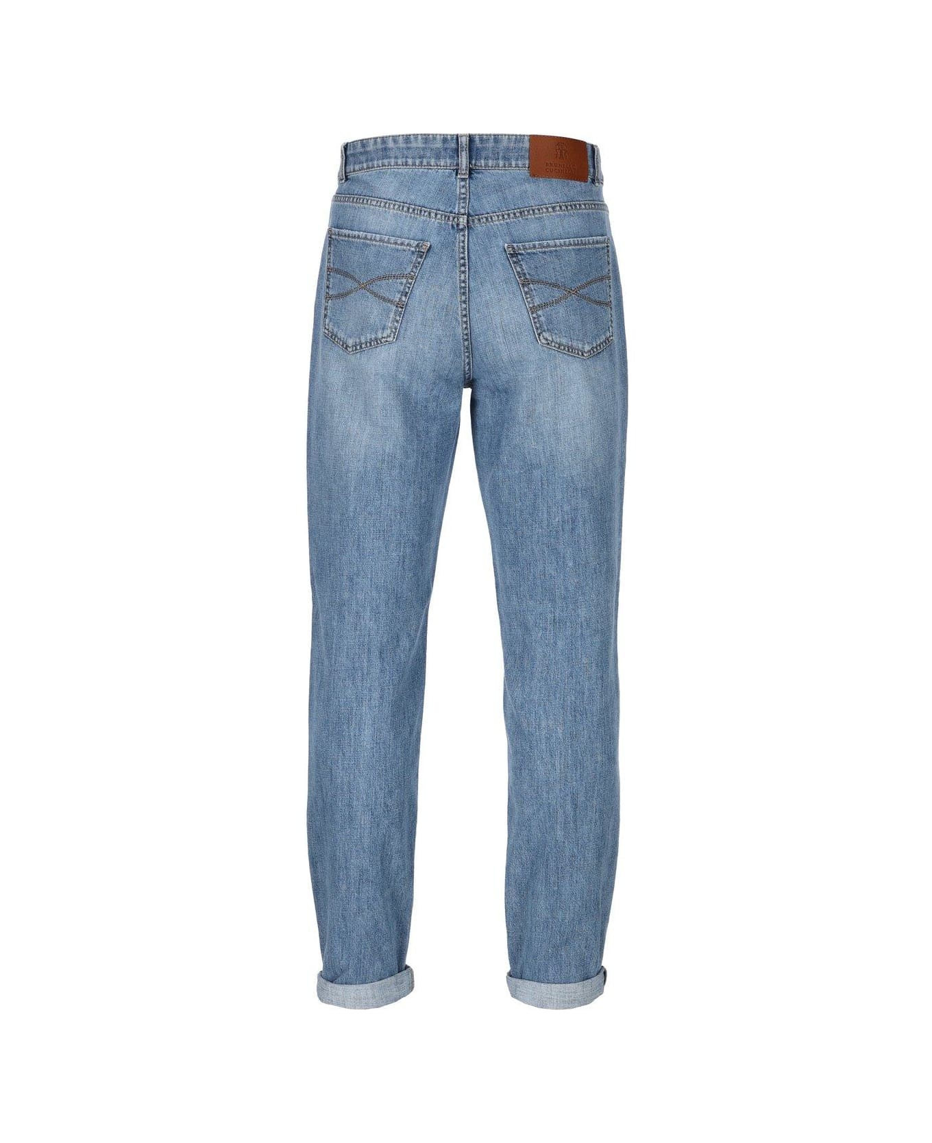 Brunello Cucinelli Straight-leg Slim-cut Jeans - Blue