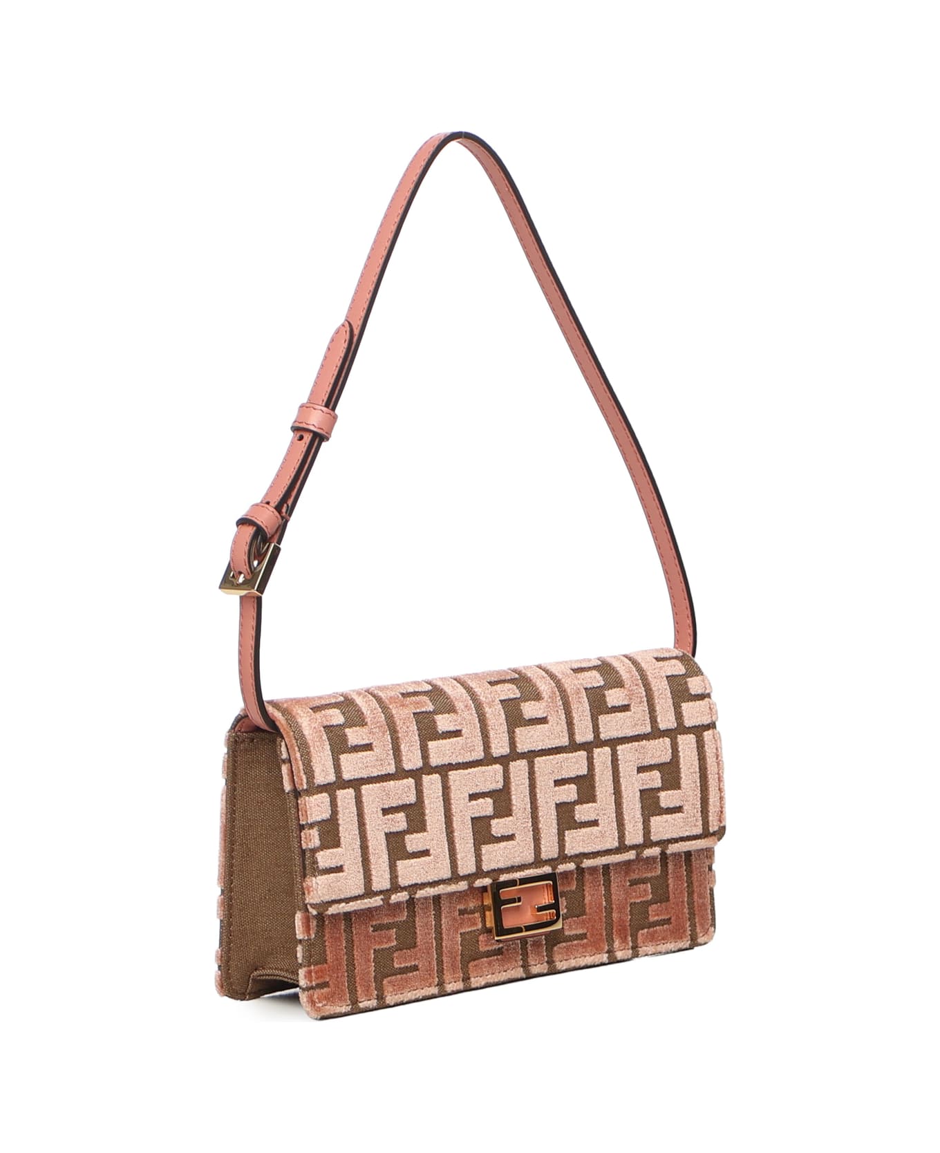 Fendi Ff Jacquard Baguette Wallet - PINK