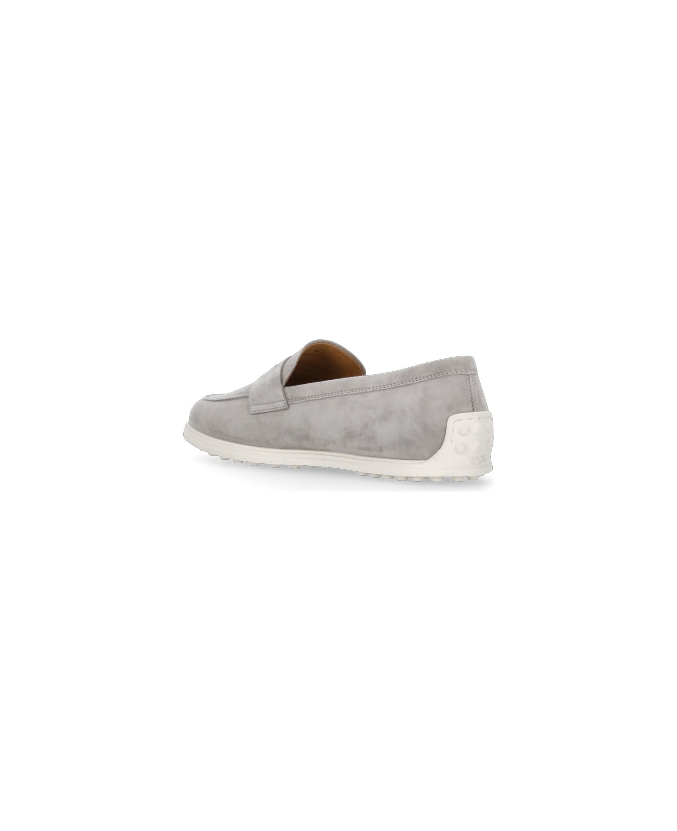 Tod's Suede Leather Loafers - Grey フラットシューズ