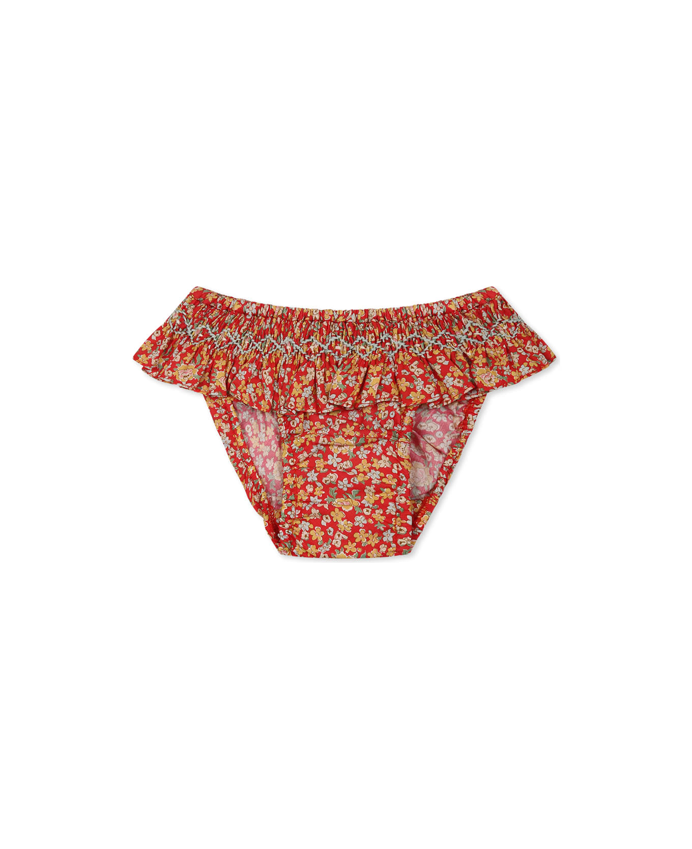 Bonpoint Red Slip For Baby Girl With Floral Print - Red