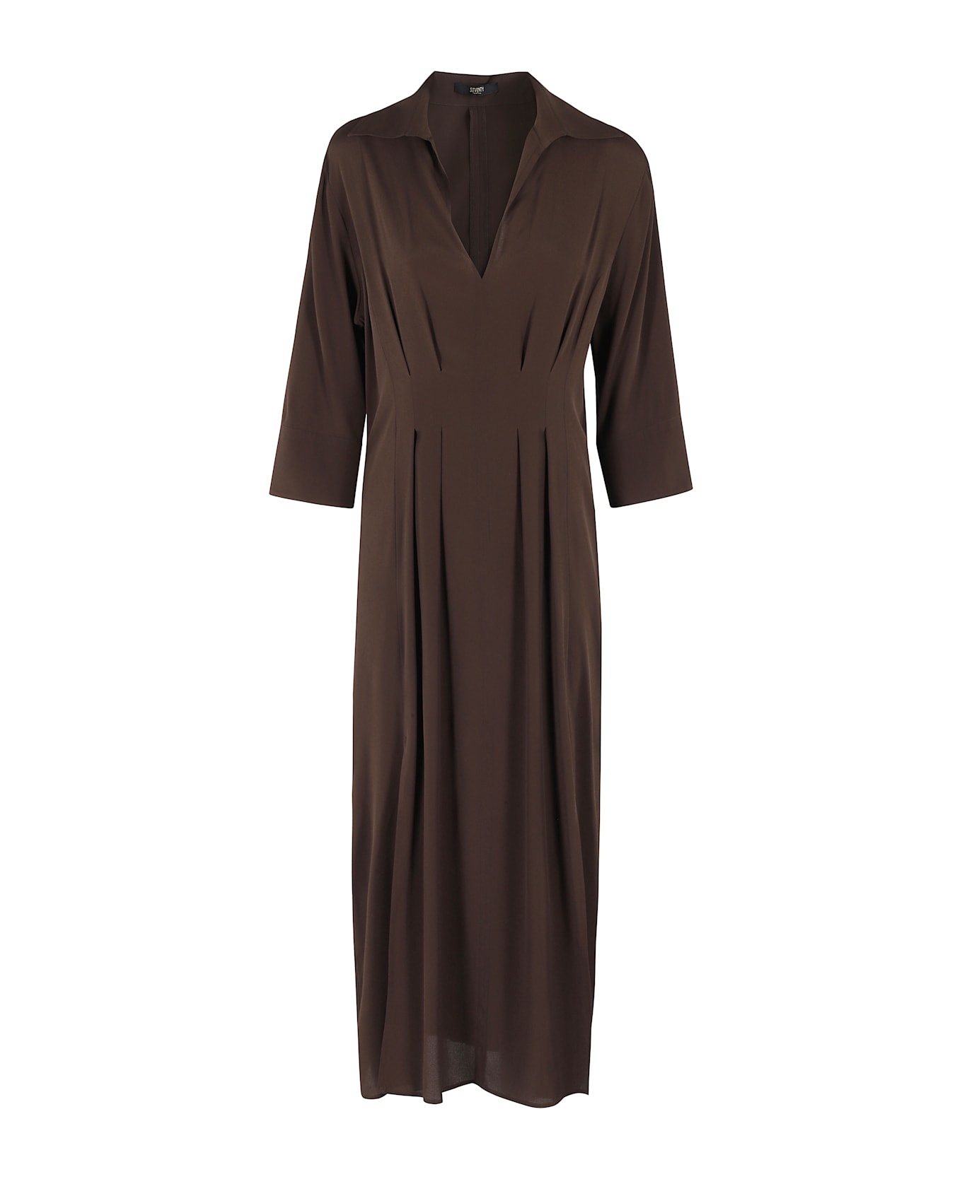 Seventy Abito Crepe Unito Misto Seta - Marrone