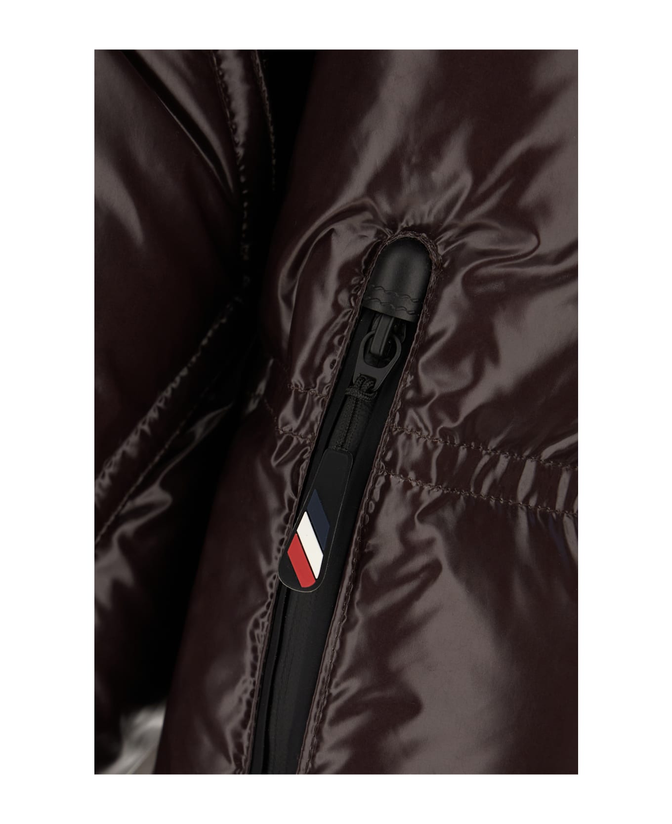 Moncler Grenoble Aubergine Nylon Tecka Down Jacket - BLACK