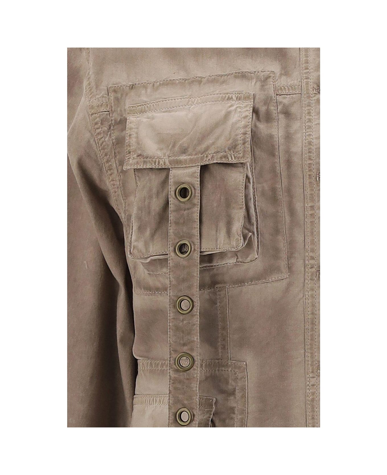 Blumarine Eyelet-detailed Denim Jacket - Brown