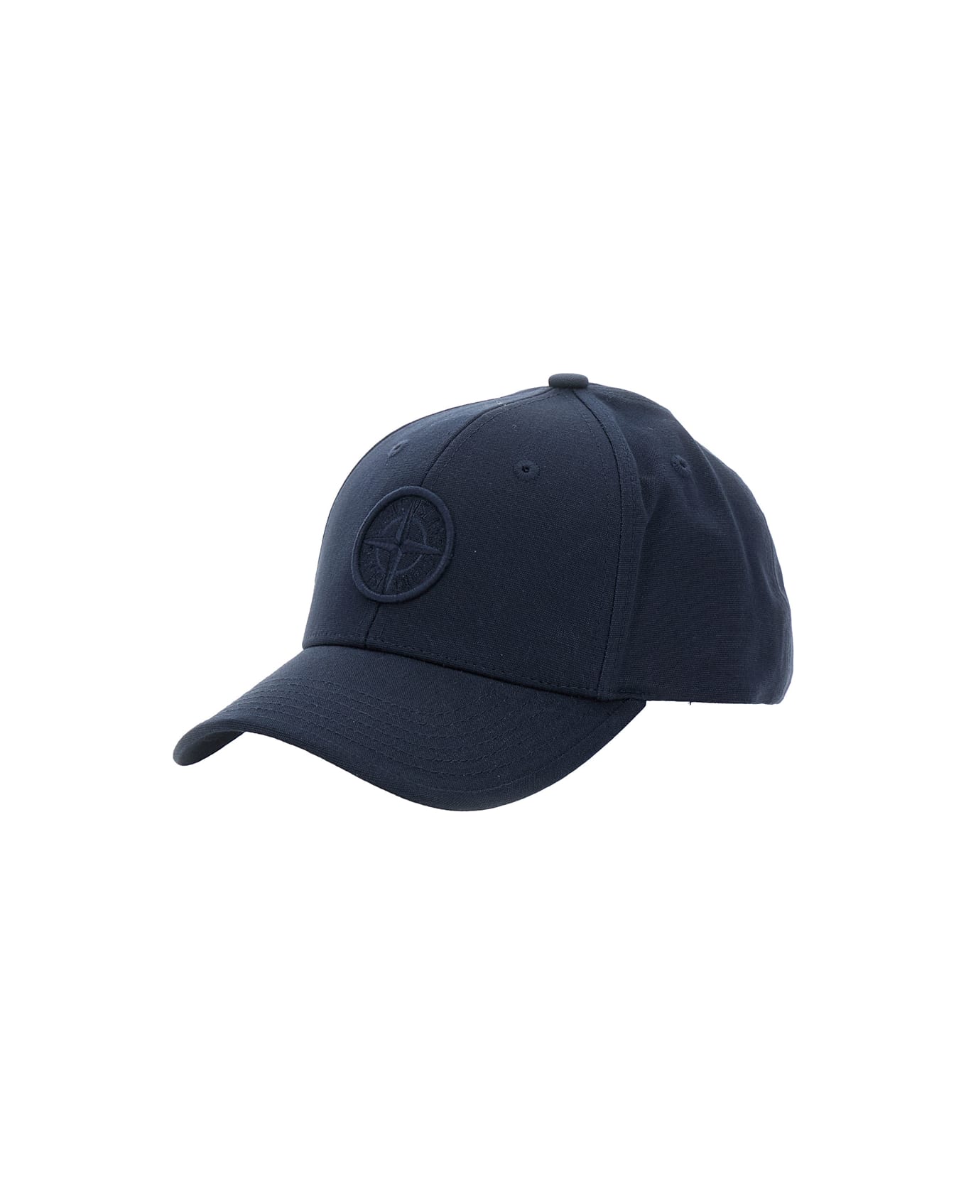 Stone Island Junior Blue Baseball Cap With Logo In Cotton Boy - Blu アクセサリー＆ギフト