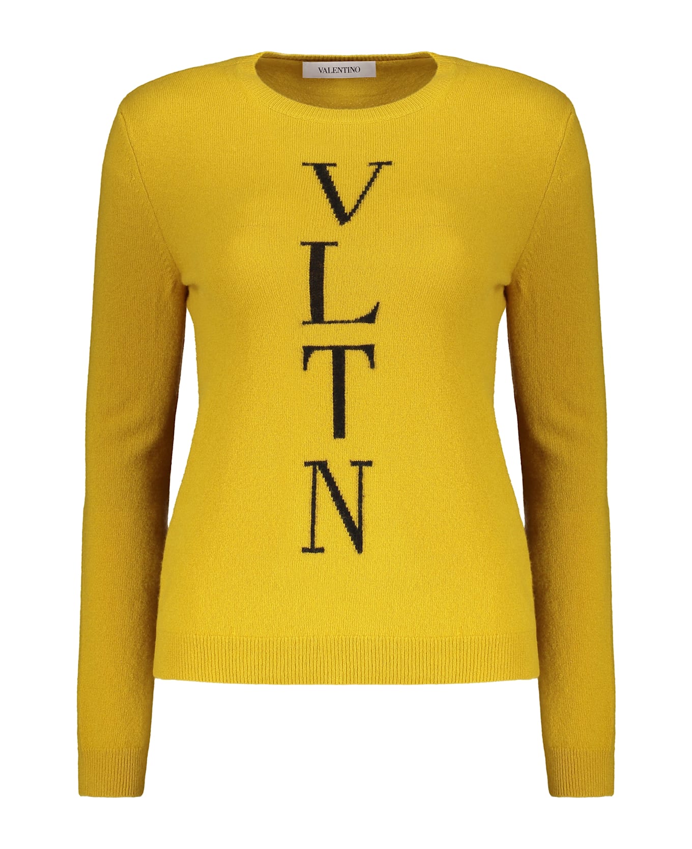 Valentino Garavani Long Sleeve Crew-neck Sweater - Mustard