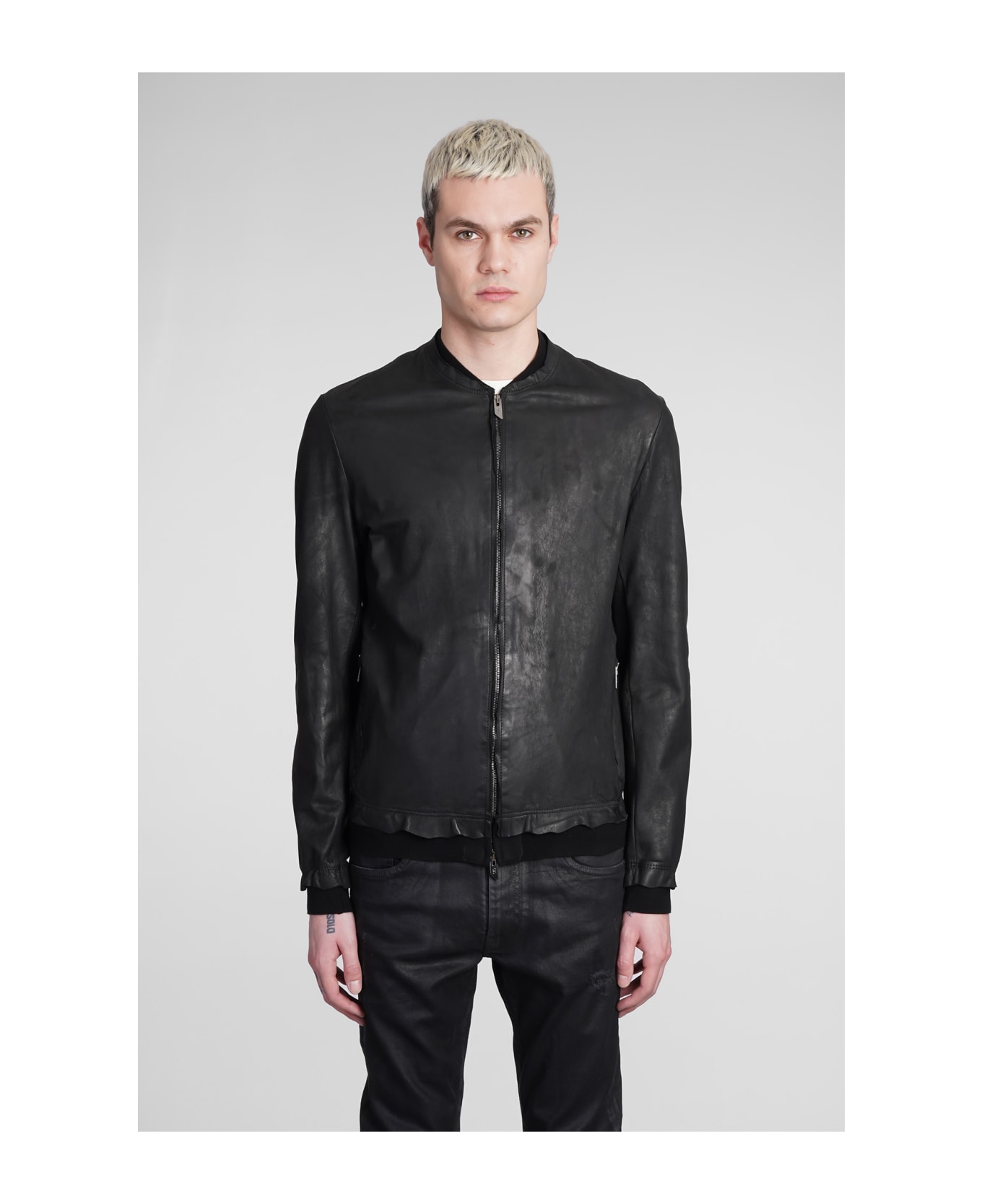 Salvatore Santoro Casual Jacket In Black Leather - black