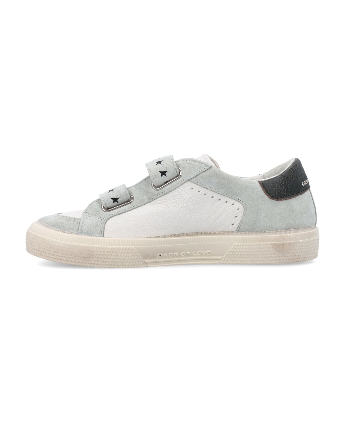 Golden Goose Kid - May School Sneakers - WHITE/ICE