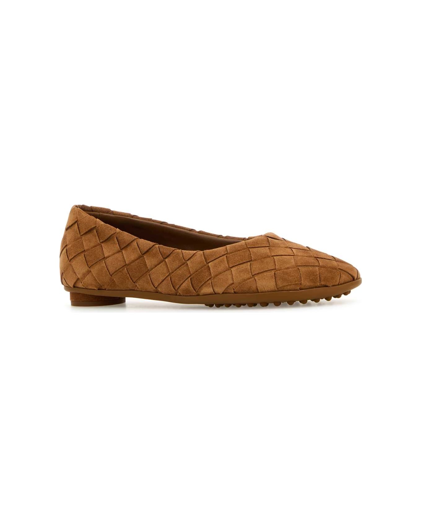 Bottega Veneta Caramel Suede Atomic Ballerinas - CARAMEL