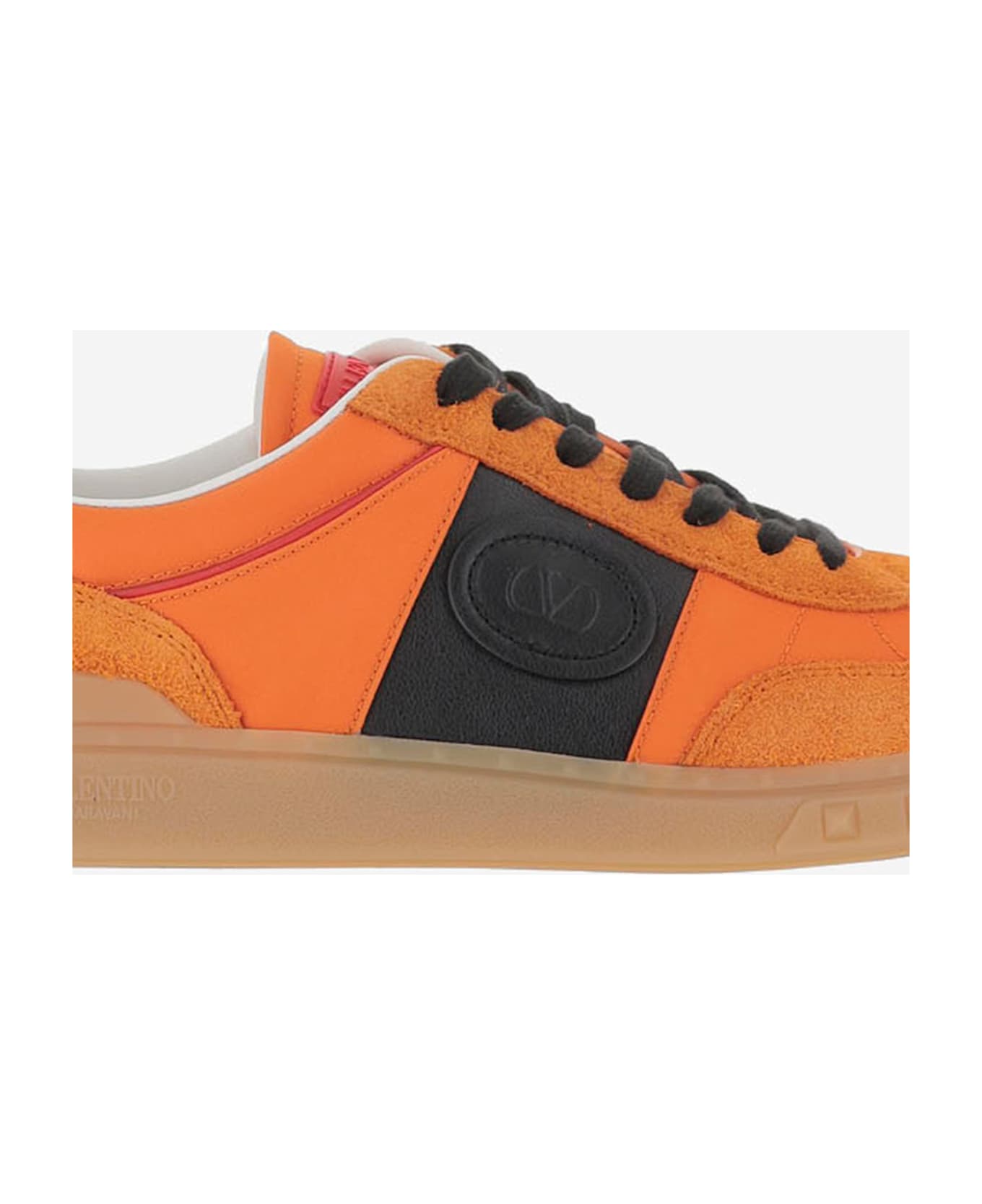 Valentino Garavani Leather Sneaker - Pumpkin/nero/coral Red