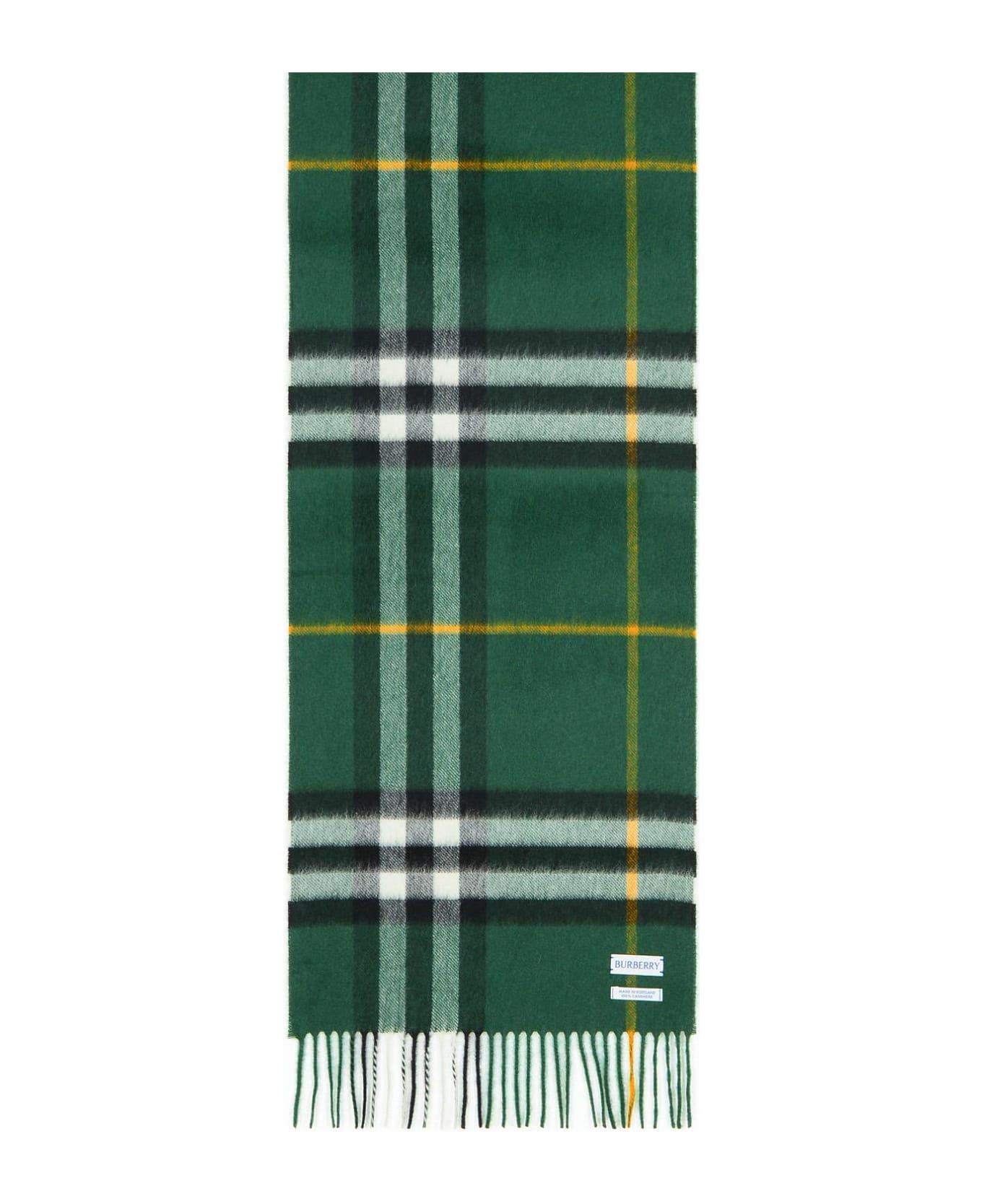 Burberry 'mu Giant' Green Cashmere Scarf - Dark Fern Green