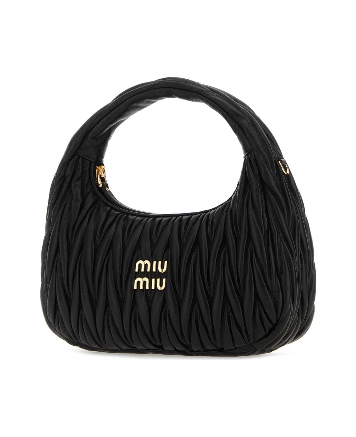 Miu Miu Black Nappa Leather Miu Wander Handbag - NERO