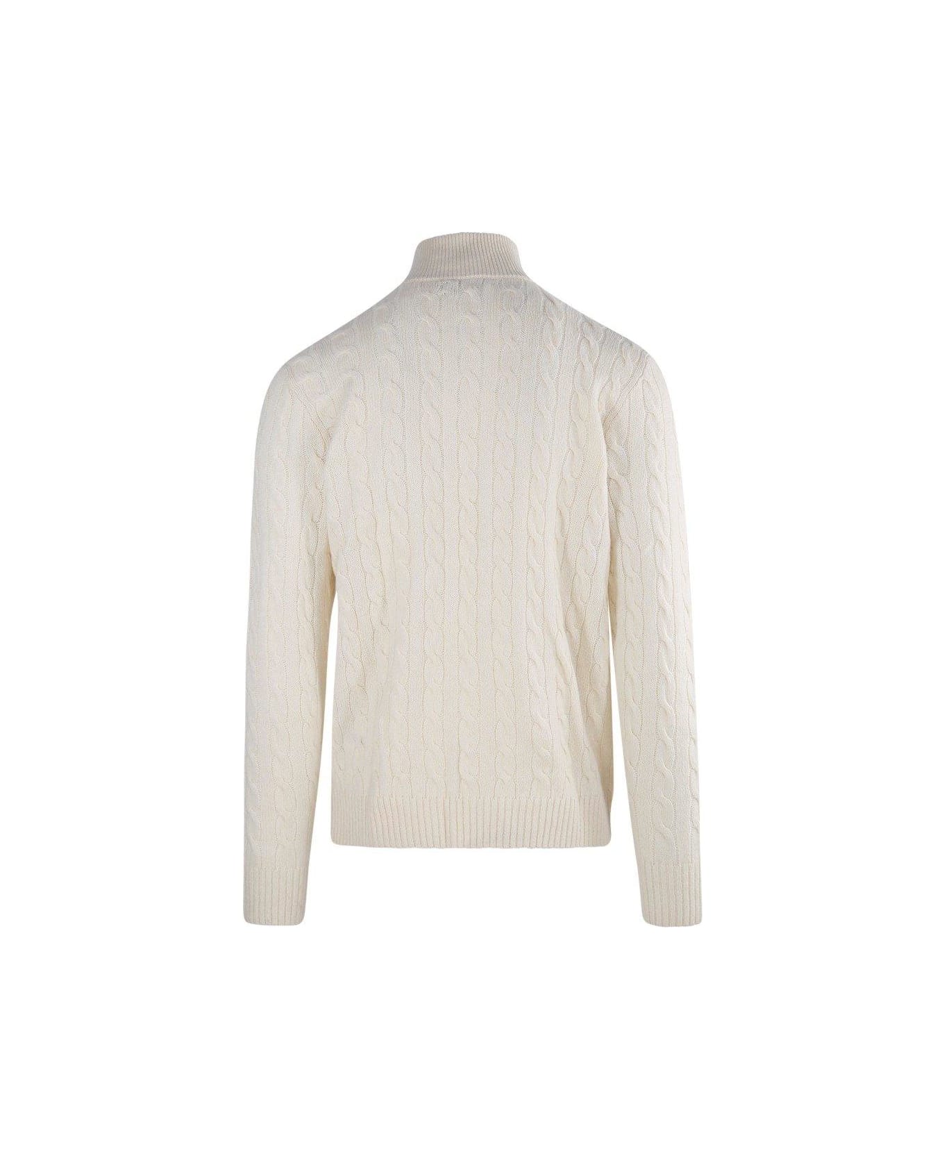 Ralph Lauren Pony Embroidered Cable-knit Jumper - ANDOVER CREAM