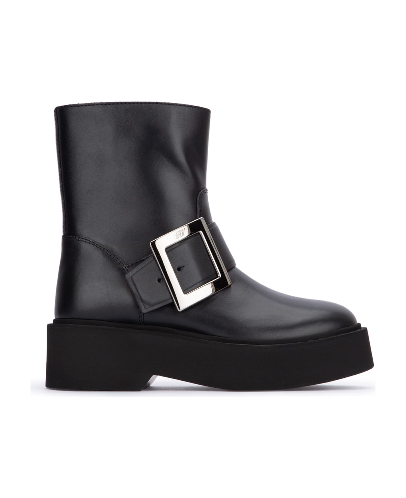 Roger Vivier Viv Rangers High Met Bikers Bootie - NERO