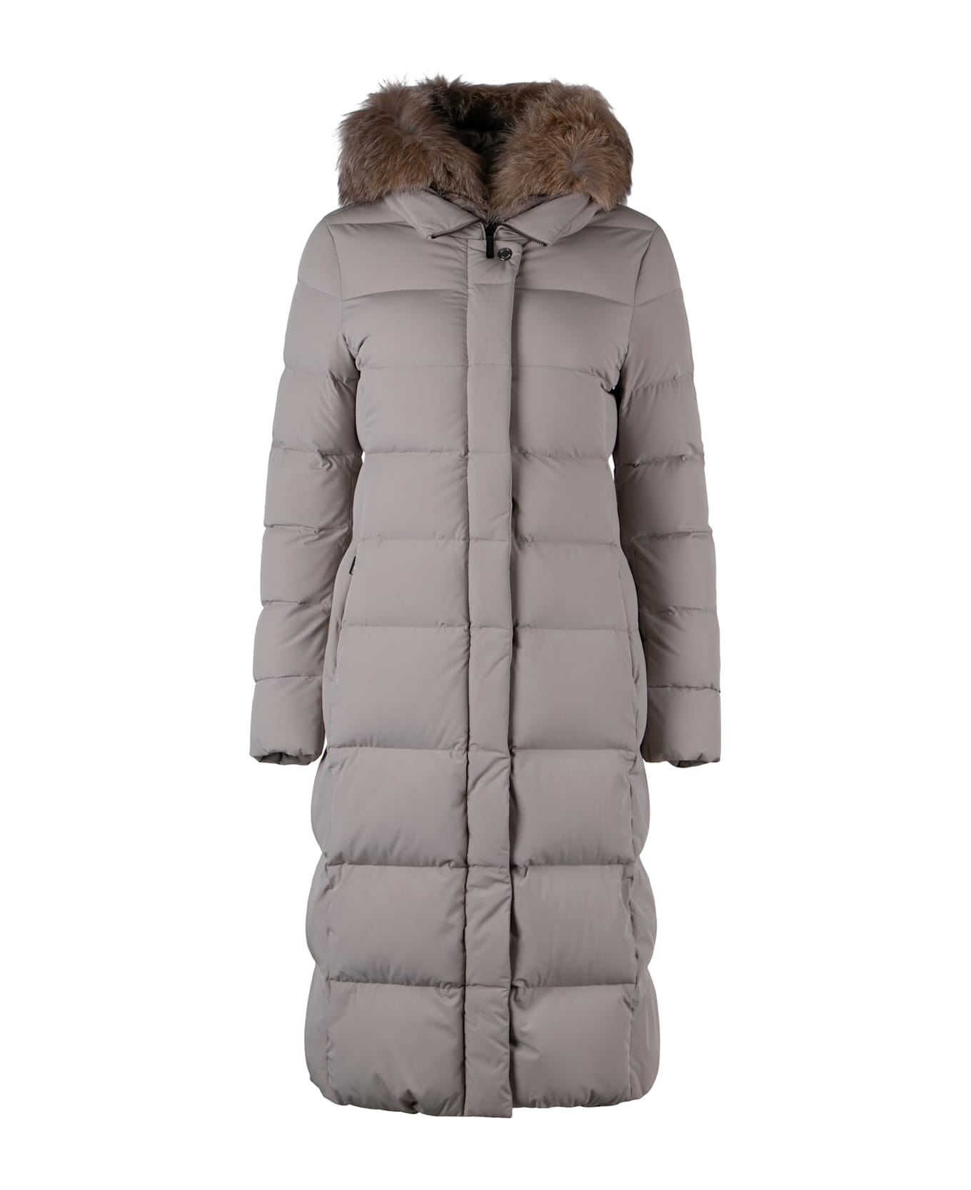 Moorer Long Hooded Down Jacket - Sand