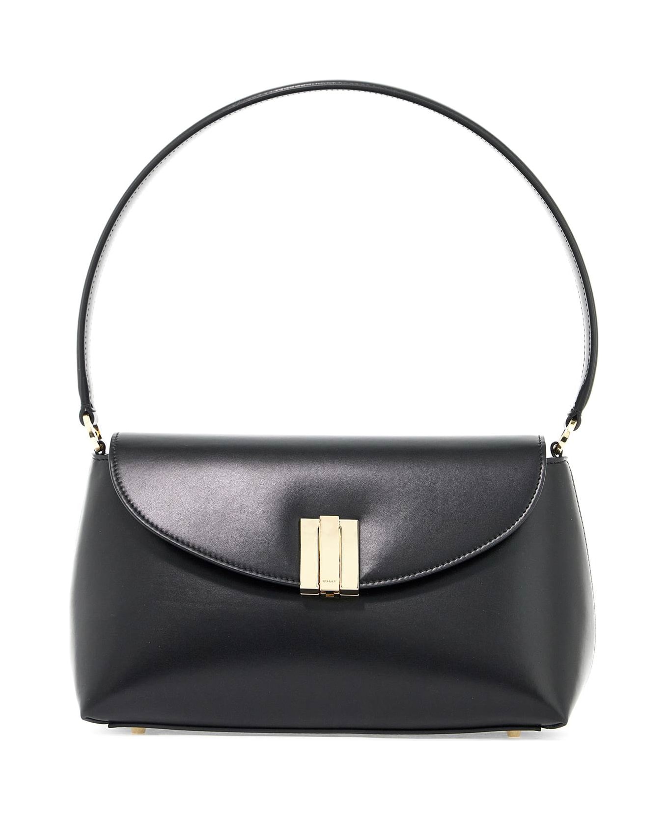 Bally Ollam Leather Shoulder Bag In - BLACK+YELGOLD (Black)