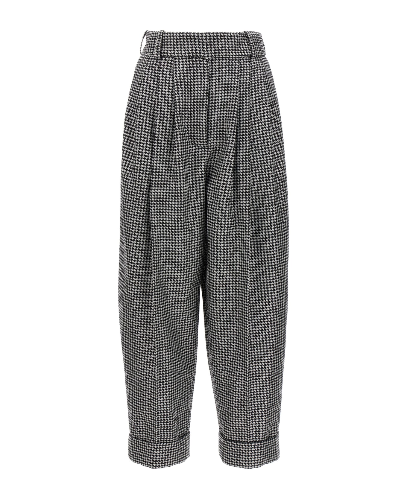 Alexandre Vauthier Metal Houndstooth Trousers - White/Black