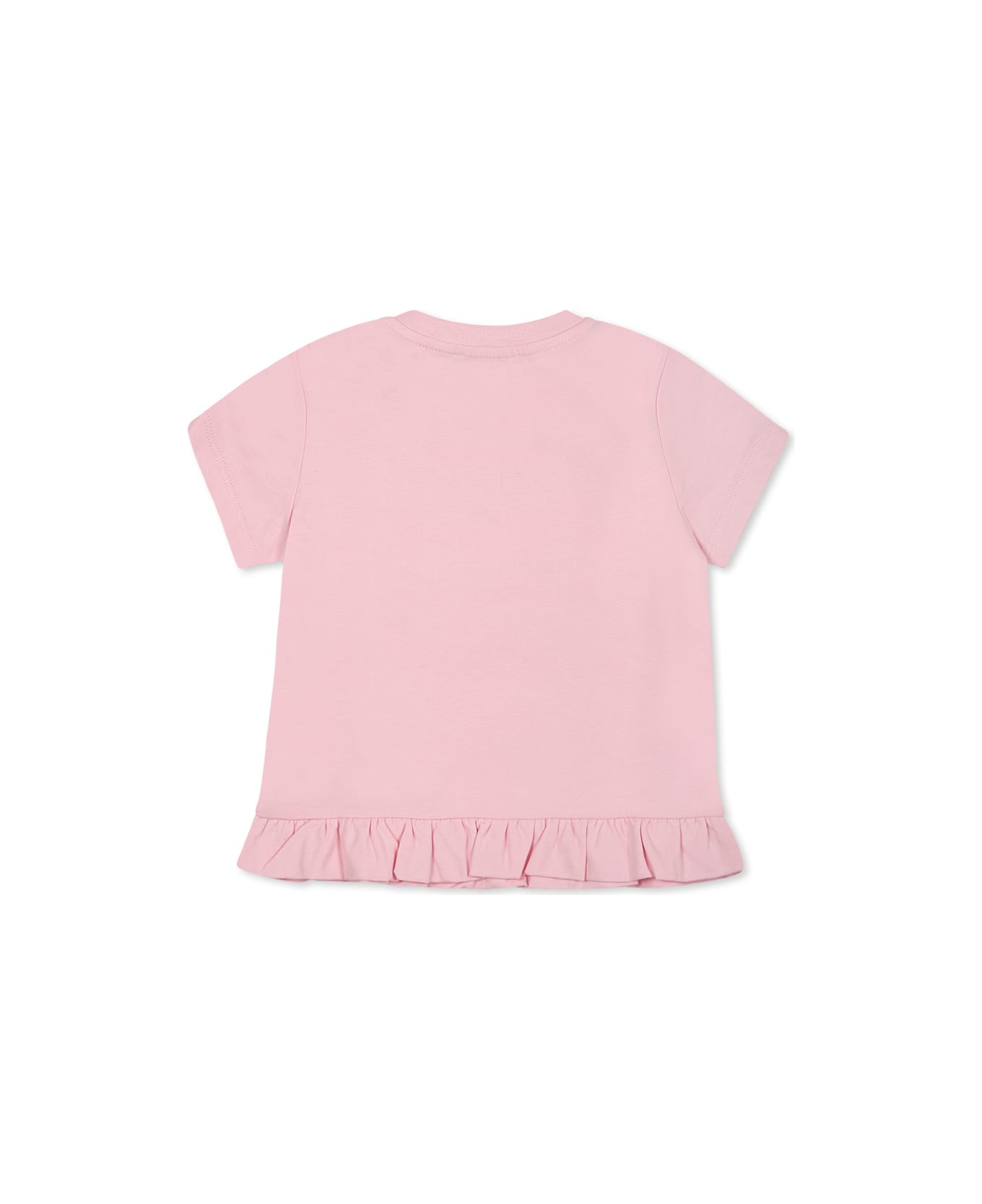 Balmain Pink T-shirt For Baby Girl With Gold Logo - Pink