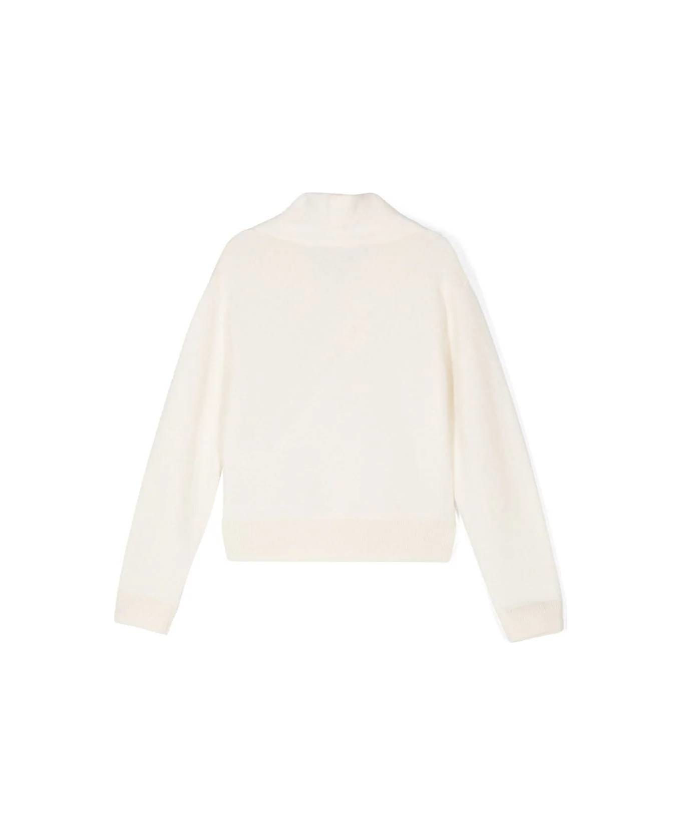 Balmain Pull Con Bottoni Incisi - Cream