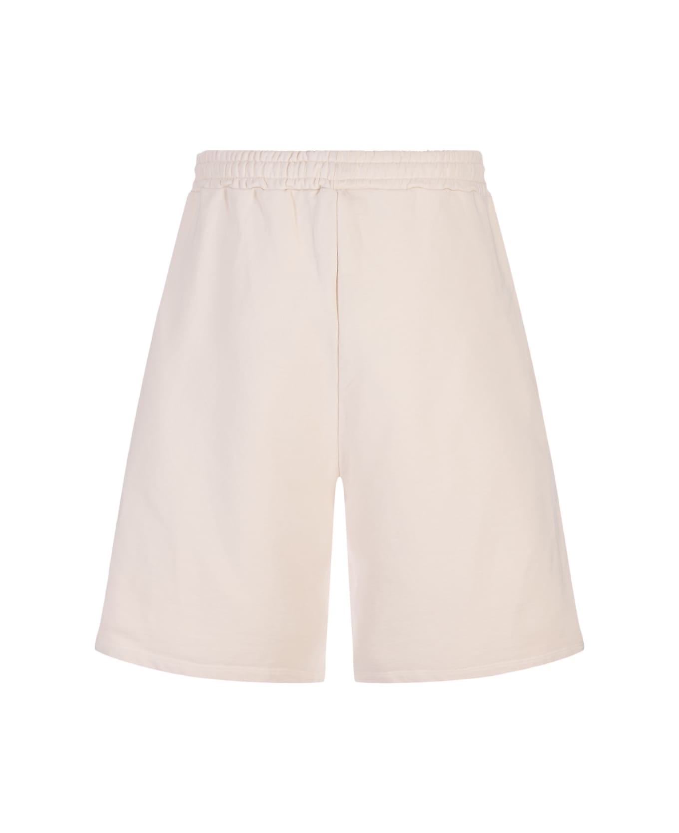 Barrow Taupe Bermuda Shorts With Lettering Prints. - Brown