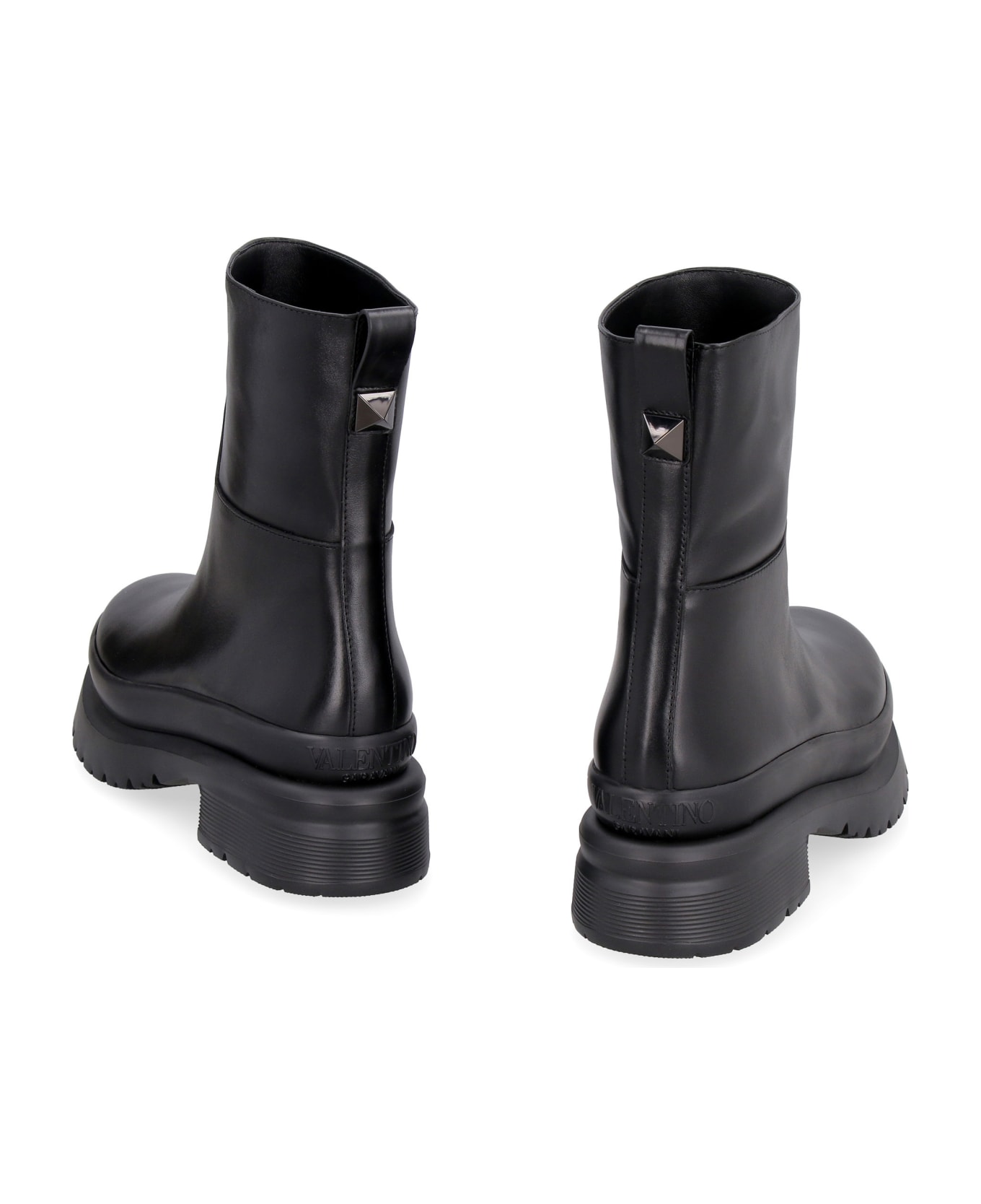 Valentino Garavani Leather Biker Boots - black