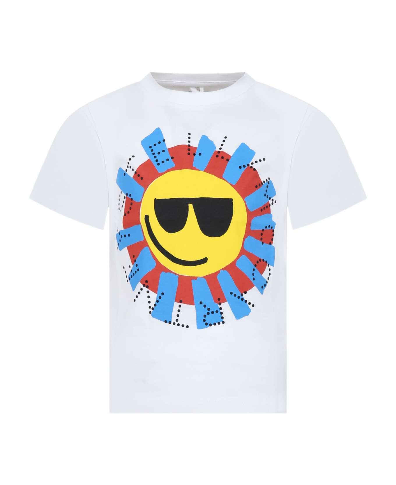 Stella McCartney Kids White T-shirt For Boy With Sun - White