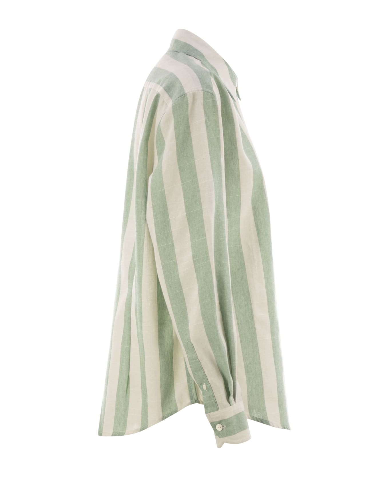 MC2 Saint Barth Meredith - Patterned Cotton Blend Shirt - White/green