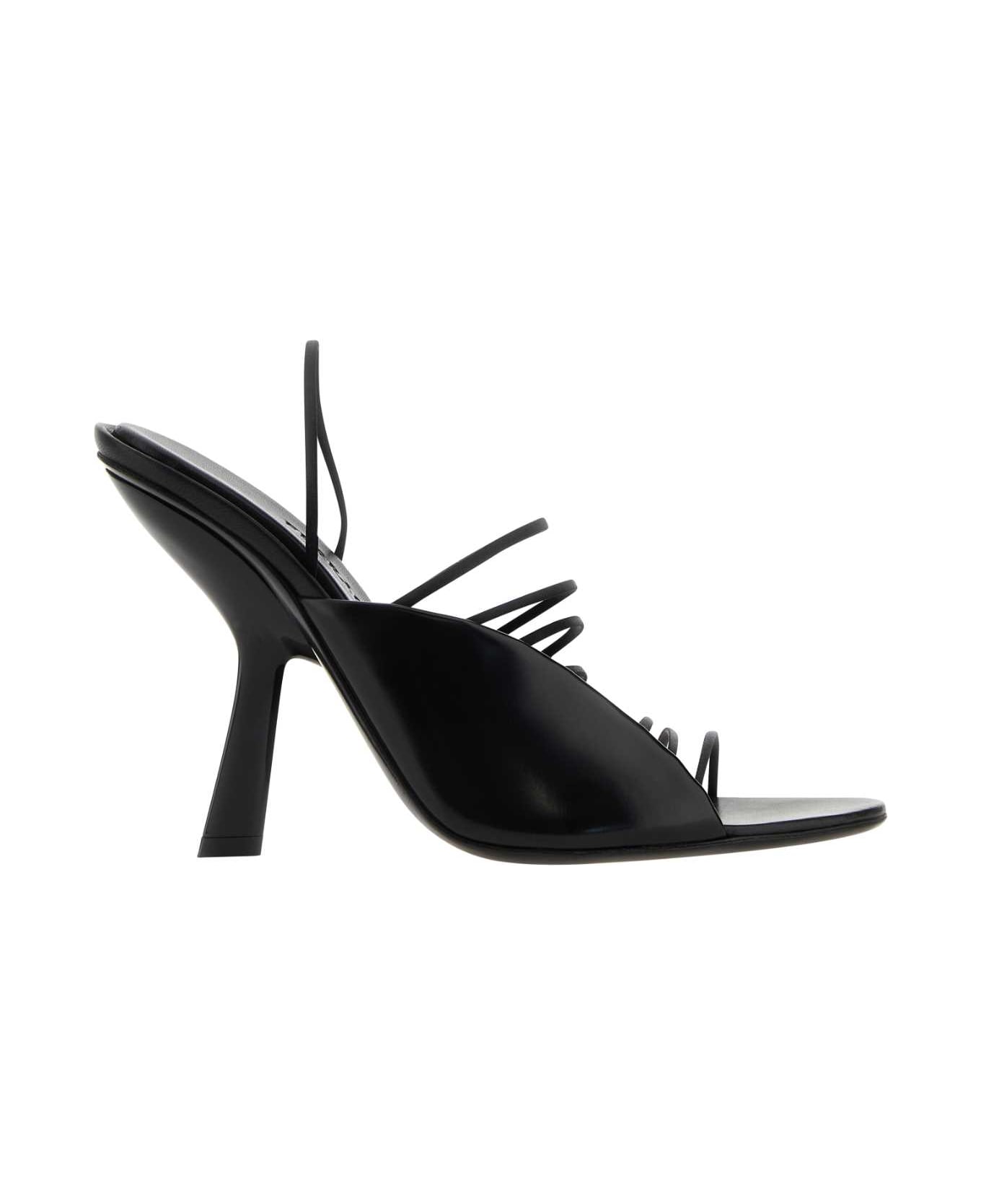 Ferragamo Black Fabric And Leather Sandals - NERO