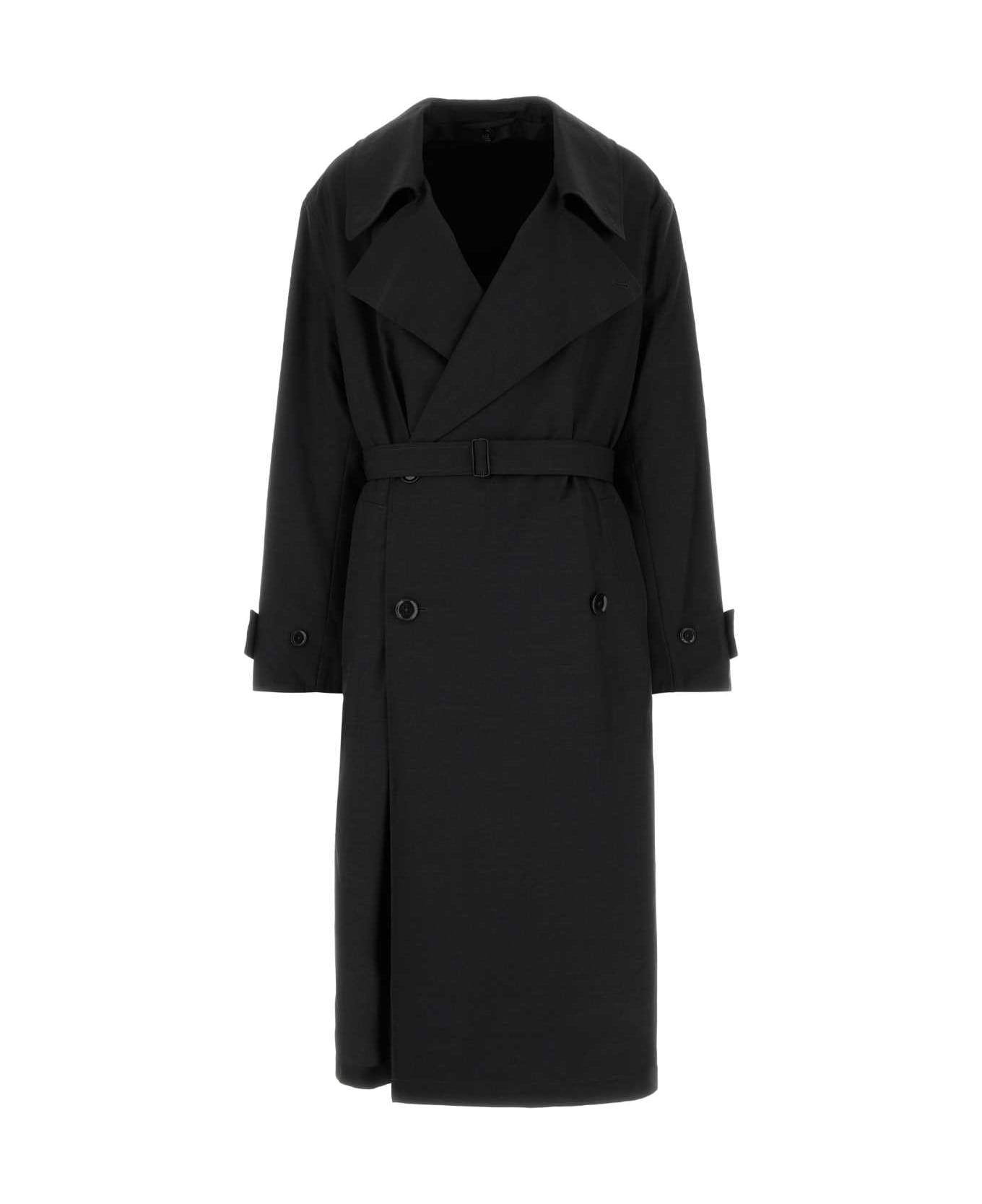 Lemaire Graphite Polyester Blend Trench Coat - GREY