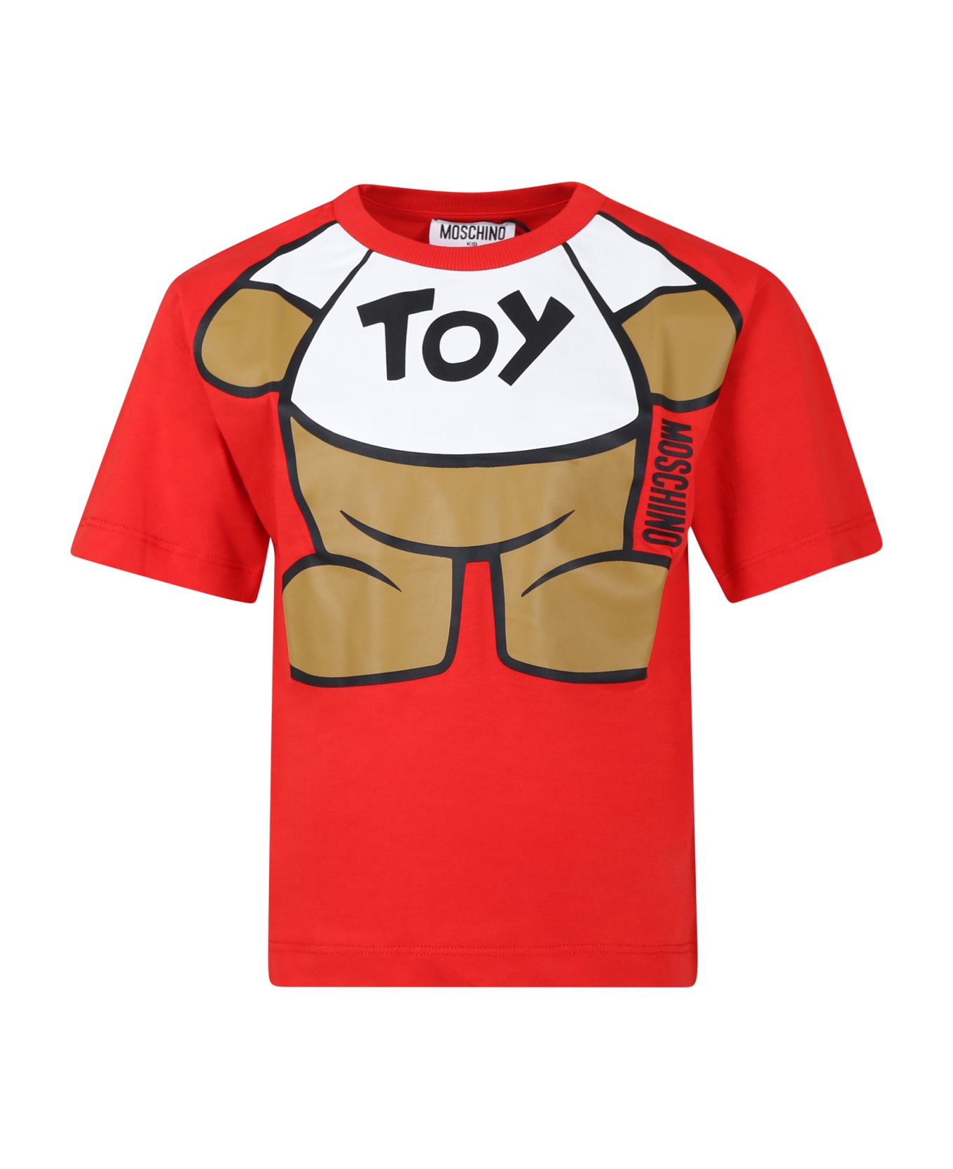 Moschino Red T-shirt For Boy With Teddy Bear - Red Tシャツ＆ポロシャツ
