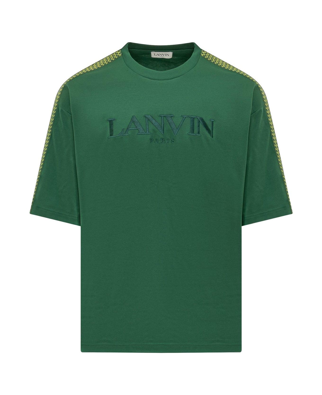Lanvin Logo-embroidered Crewneck T-shirt - GREEN
