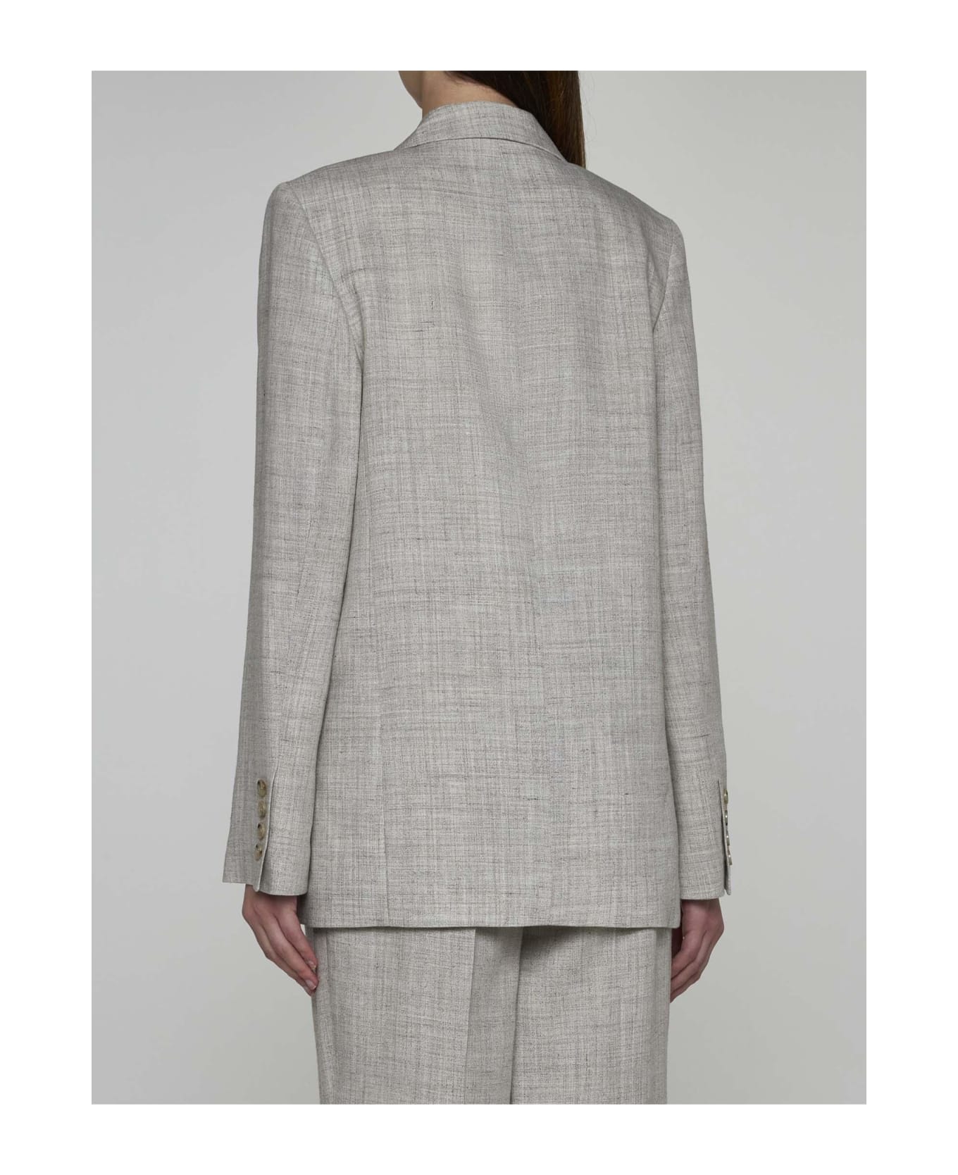 Totême Viscose And Linen-blend Tailored Blazer - Grey