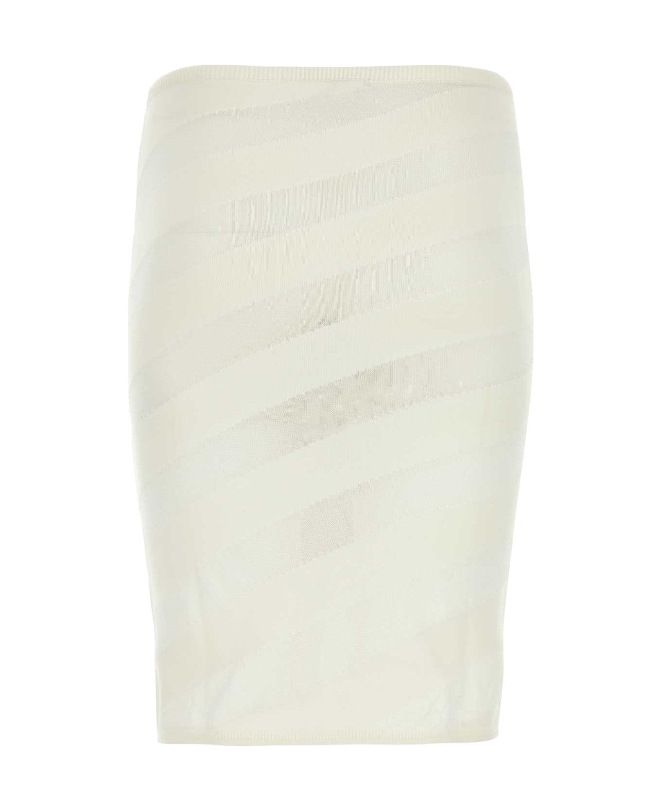 Gimaguas Ivory Viscose Blend Skirt - WHITE