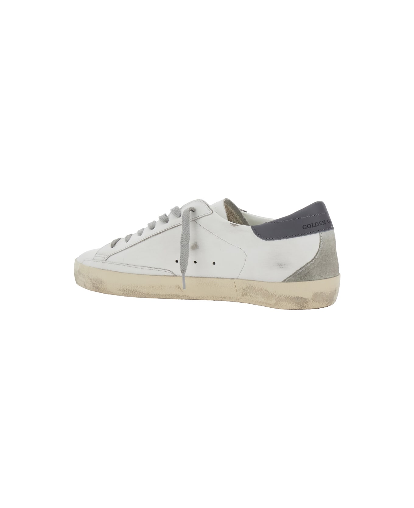 Golden Goose Super Star Leather Upper And Heel Suede Star And Spur - White