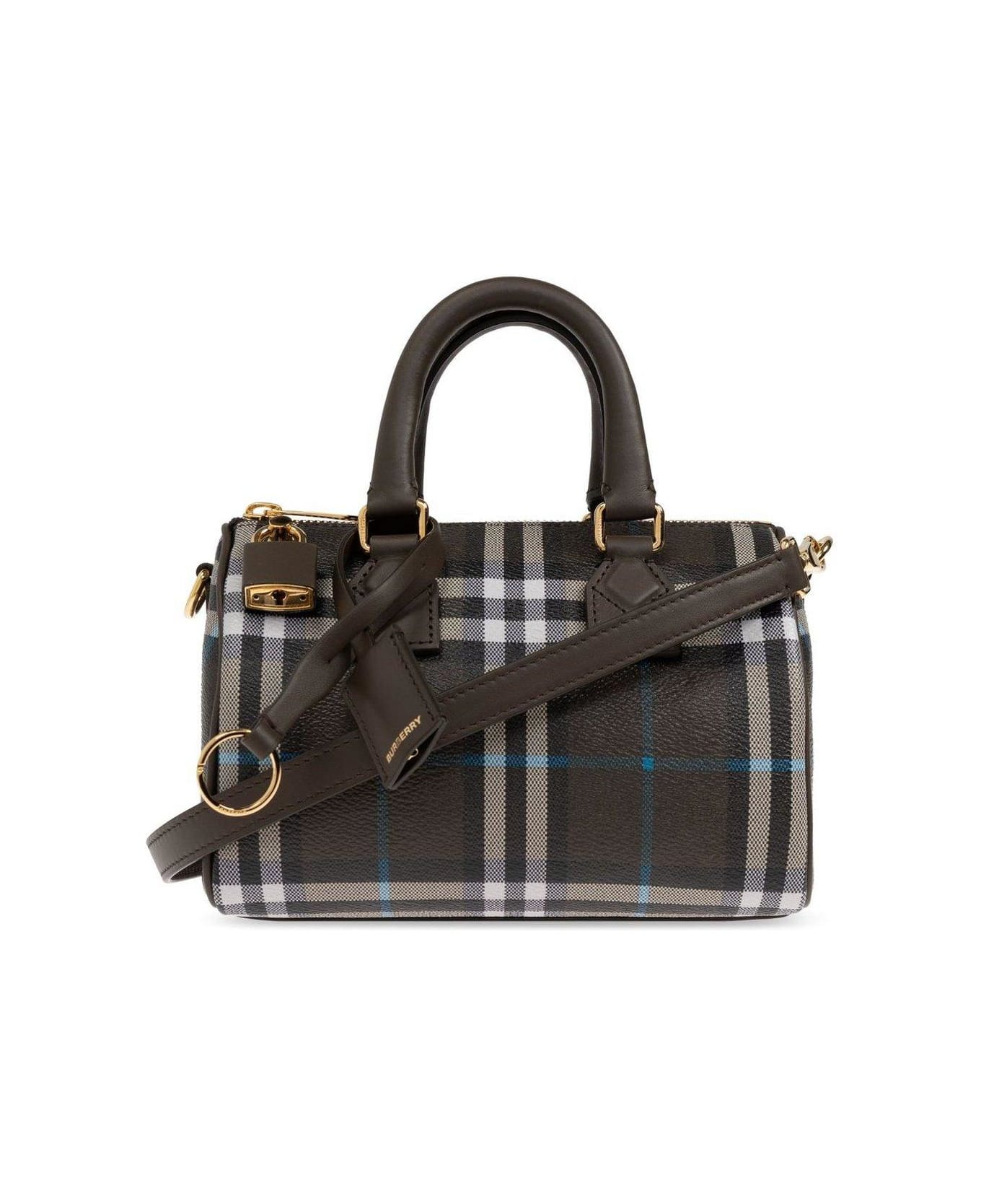 Burberry Mini Checked Zipped Bowling Bag - SNUGIPCHECK