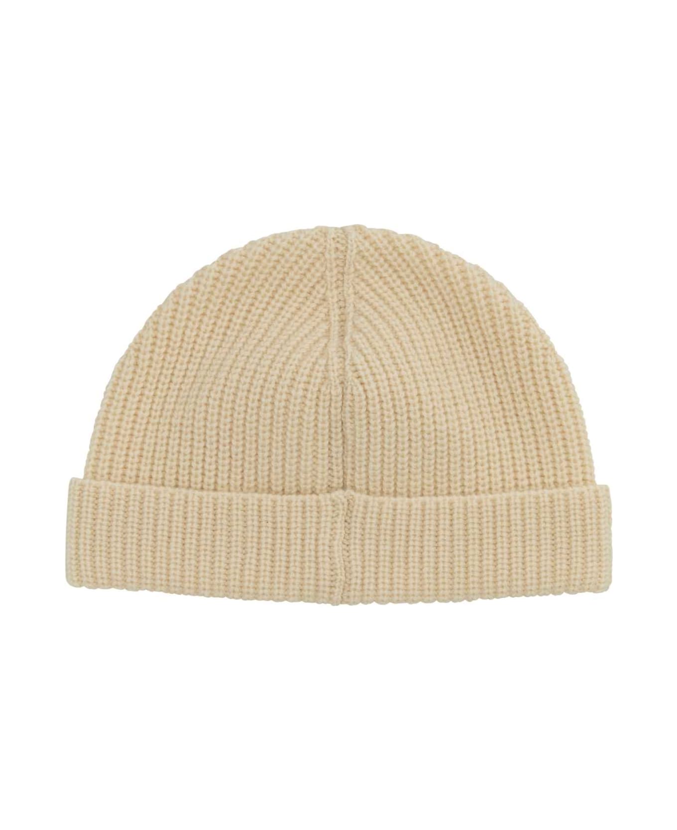 Valentino Garavani Sand Cashmere Beanie Hat - BURRO