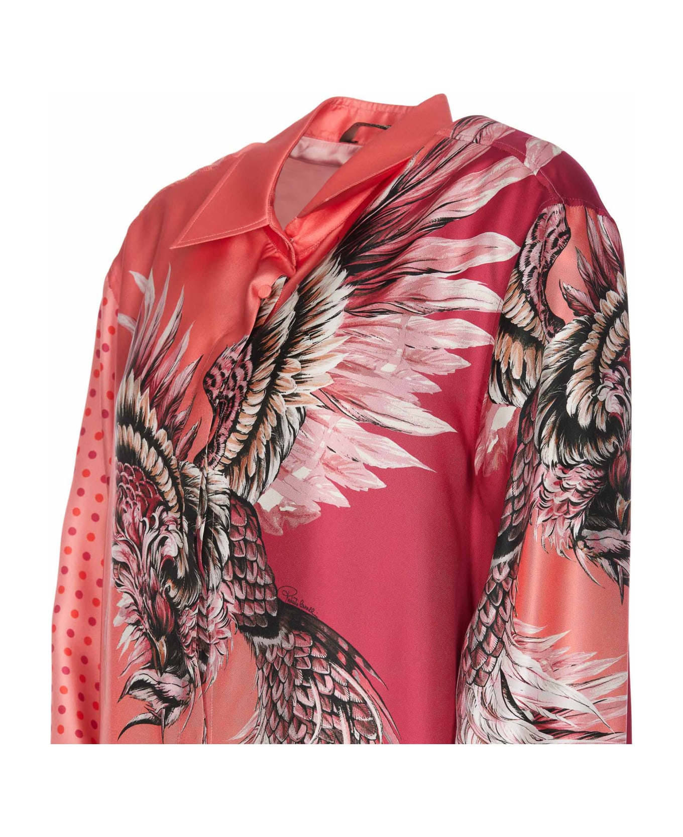 Roberto Cavalli Bird Patchwork Shirt - Fuchsia