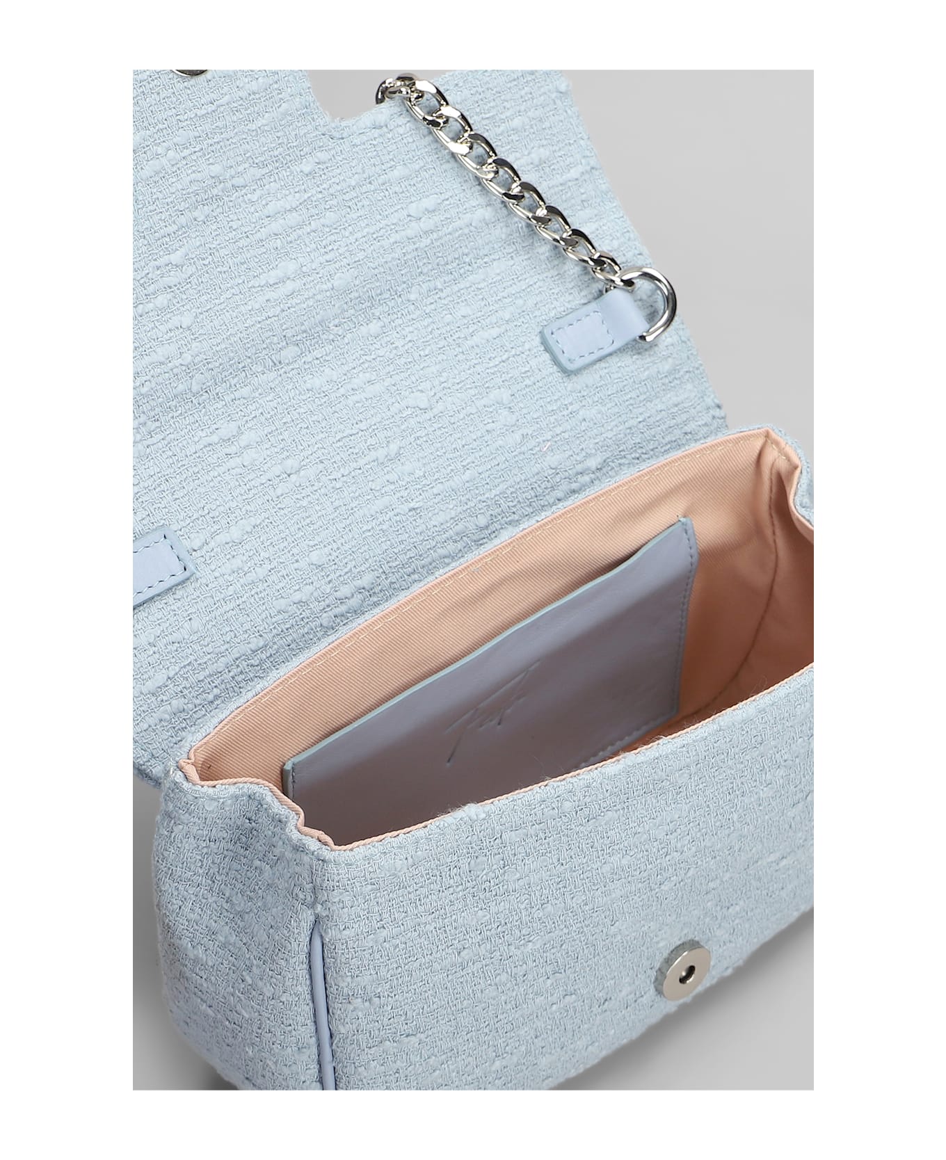 Roberto Festa Lunette Shoulder Bag In Cyan Fabric - cyan
